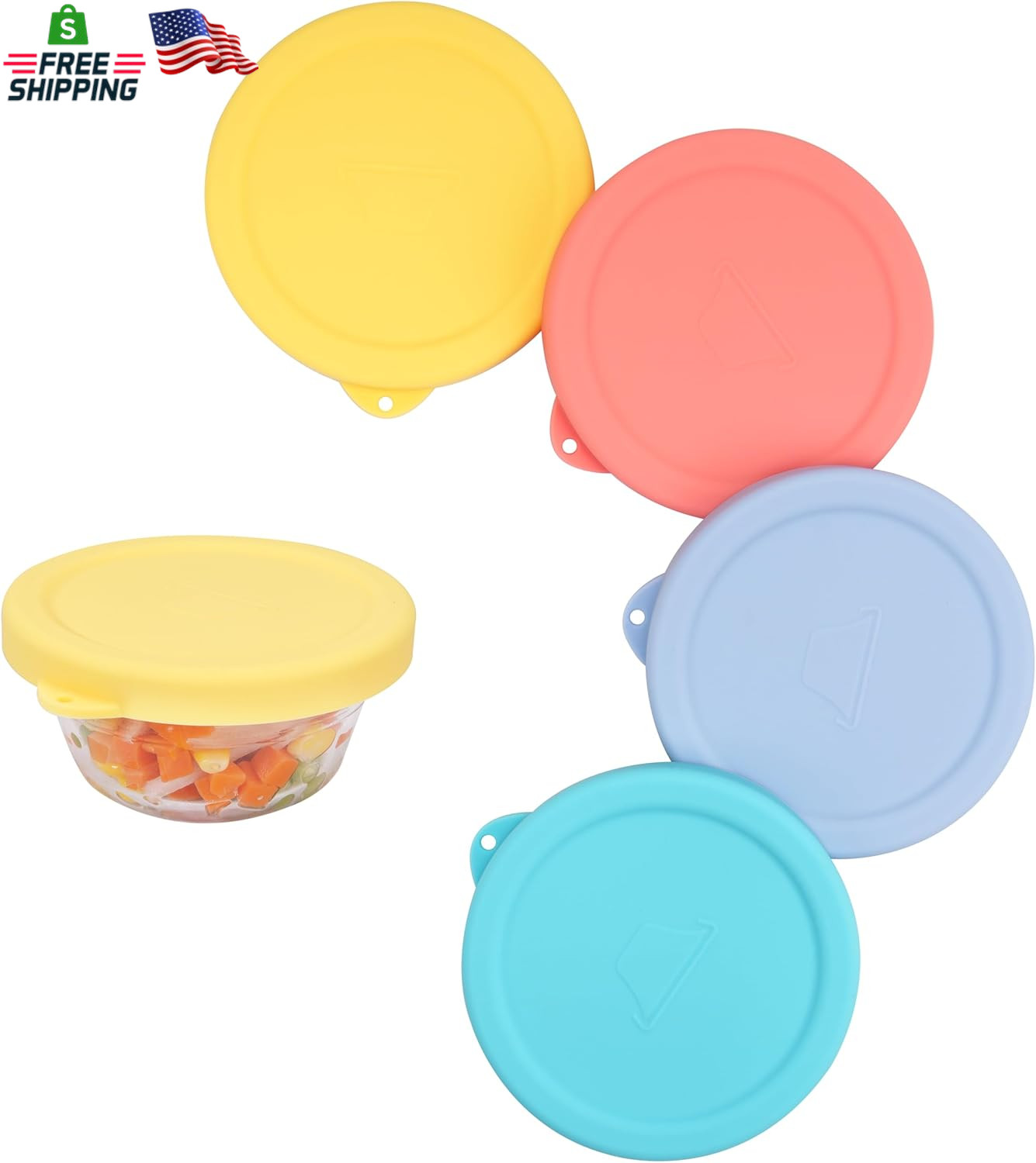 4 PCS Silicone Replacement Lids for Pyrex and Anchor Hocking Glass Custard Cups
