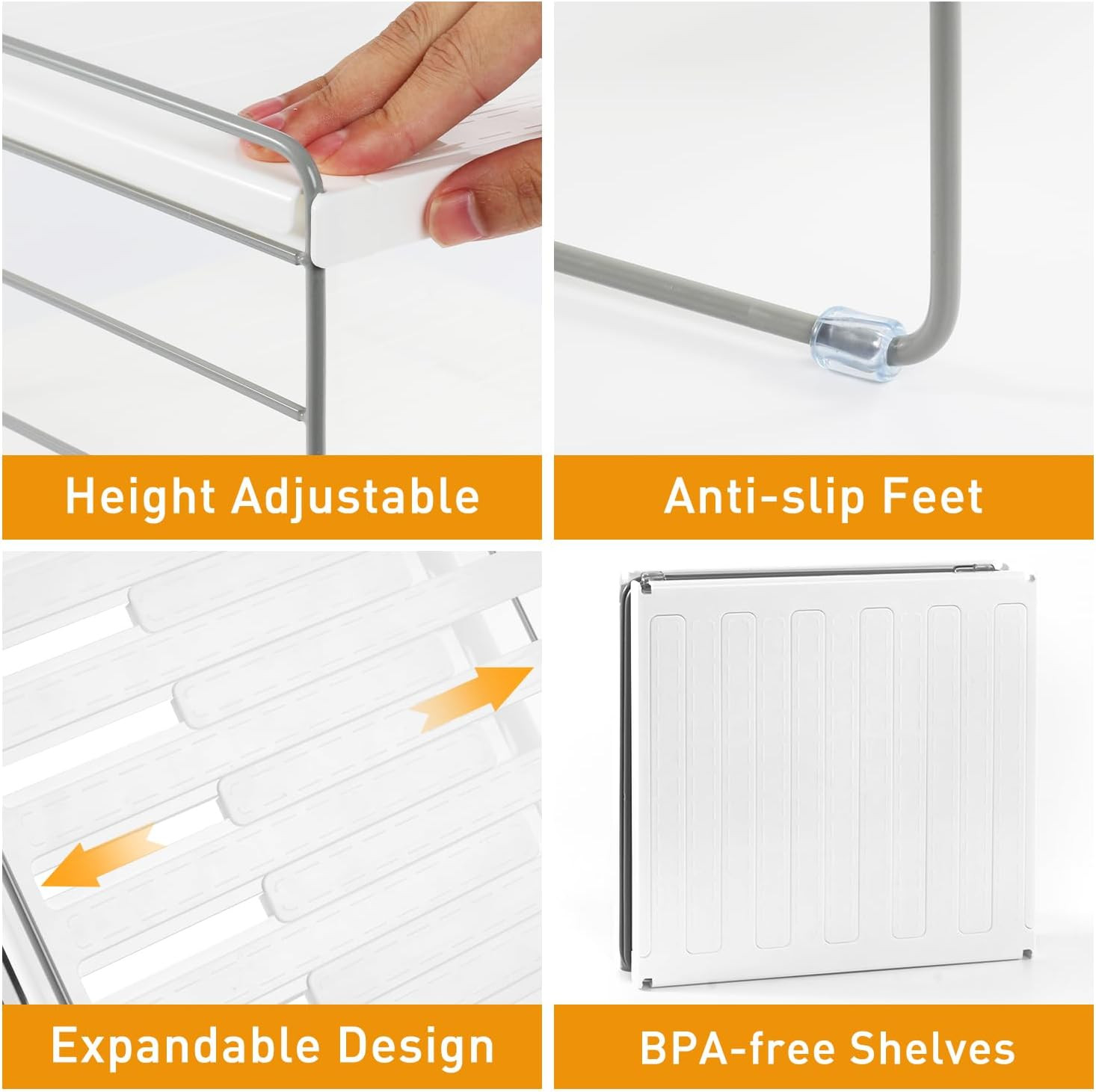 Foil and Plastic Wrap Organizer, Expandable Kitchen Pantry Storage, Height Adjus