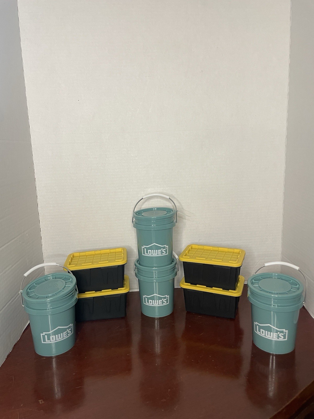 Lowe’s Teal BPA-Free Mini Buckets w/ Lids Set of 4 & Teeny Totes With Lids (4)