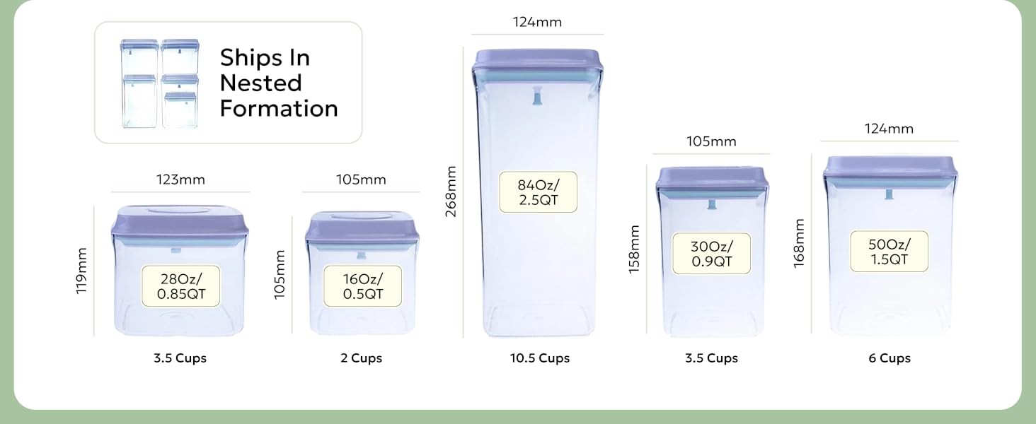 Bop Airtight Food Storage Containers with Lid 7 Cups / 57 oz | Kitchen Canister