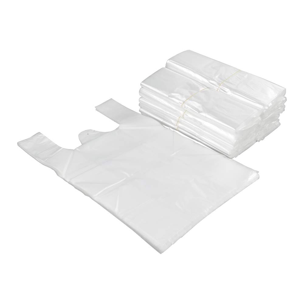 Begale 480 Count Clear Plastic Shopping Bags Handles T-Shirt Bags
