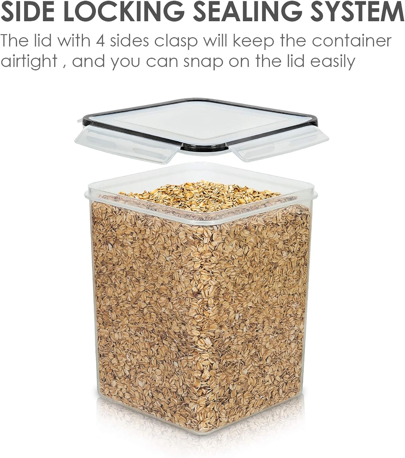Durable Stackable 5.2L Food Storage Containers – Set of 4 with Airtight Lids