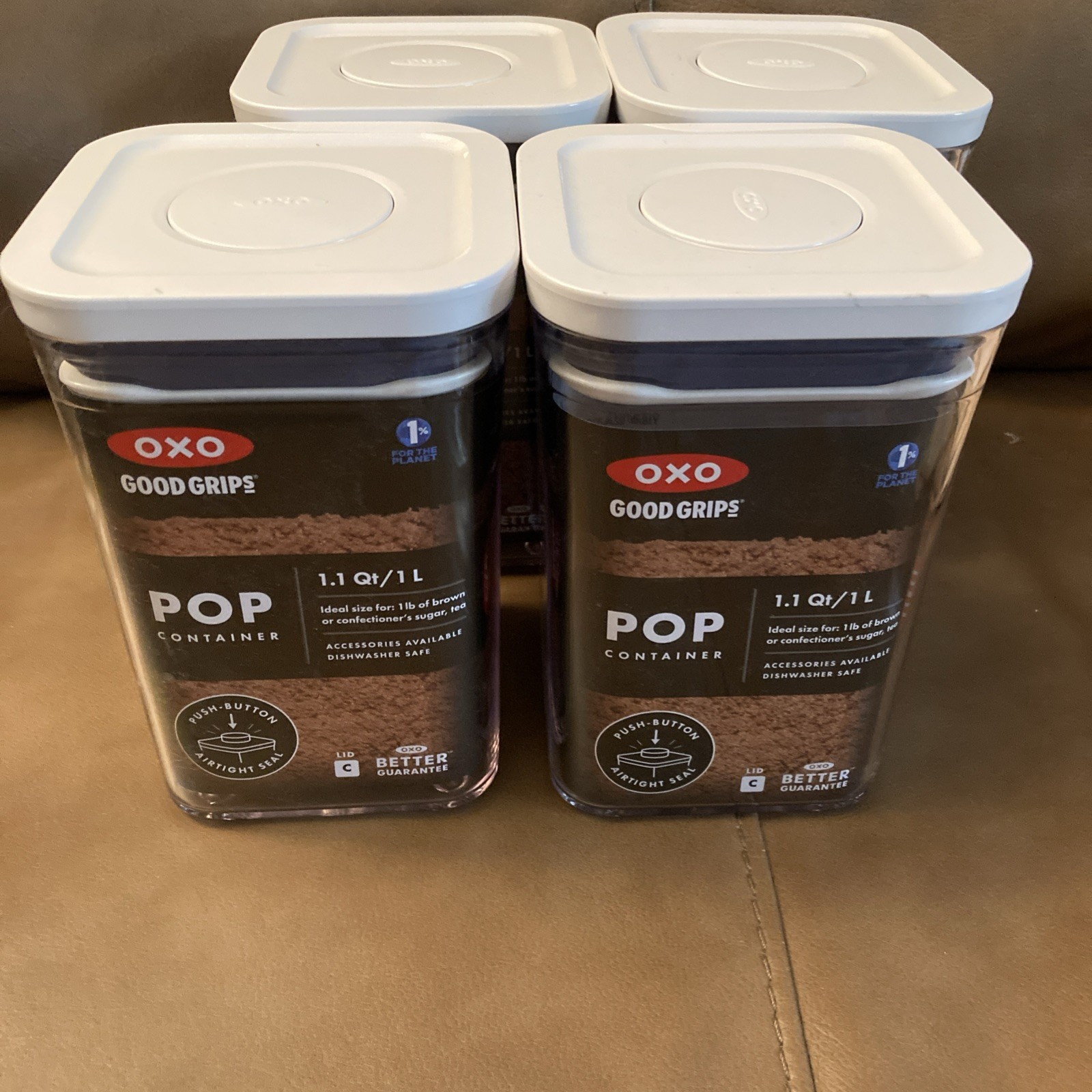 4-OXO Good Grips Small Square Pop Container – Short, 1.1qt/ 1 L