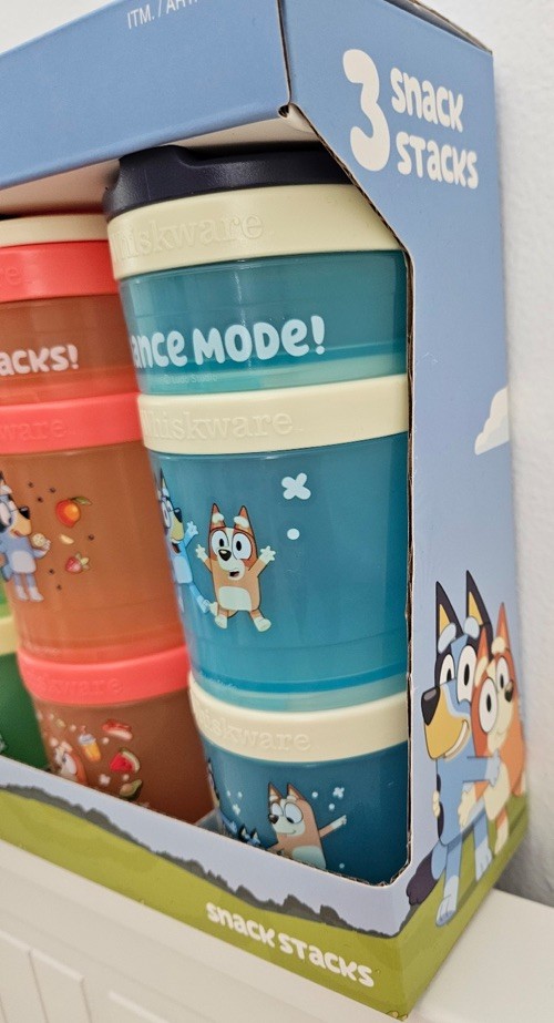 Bluey ~ Whiskware 3 snack Stacks ~ BPA and Phthalate-free Dishwasher Safe