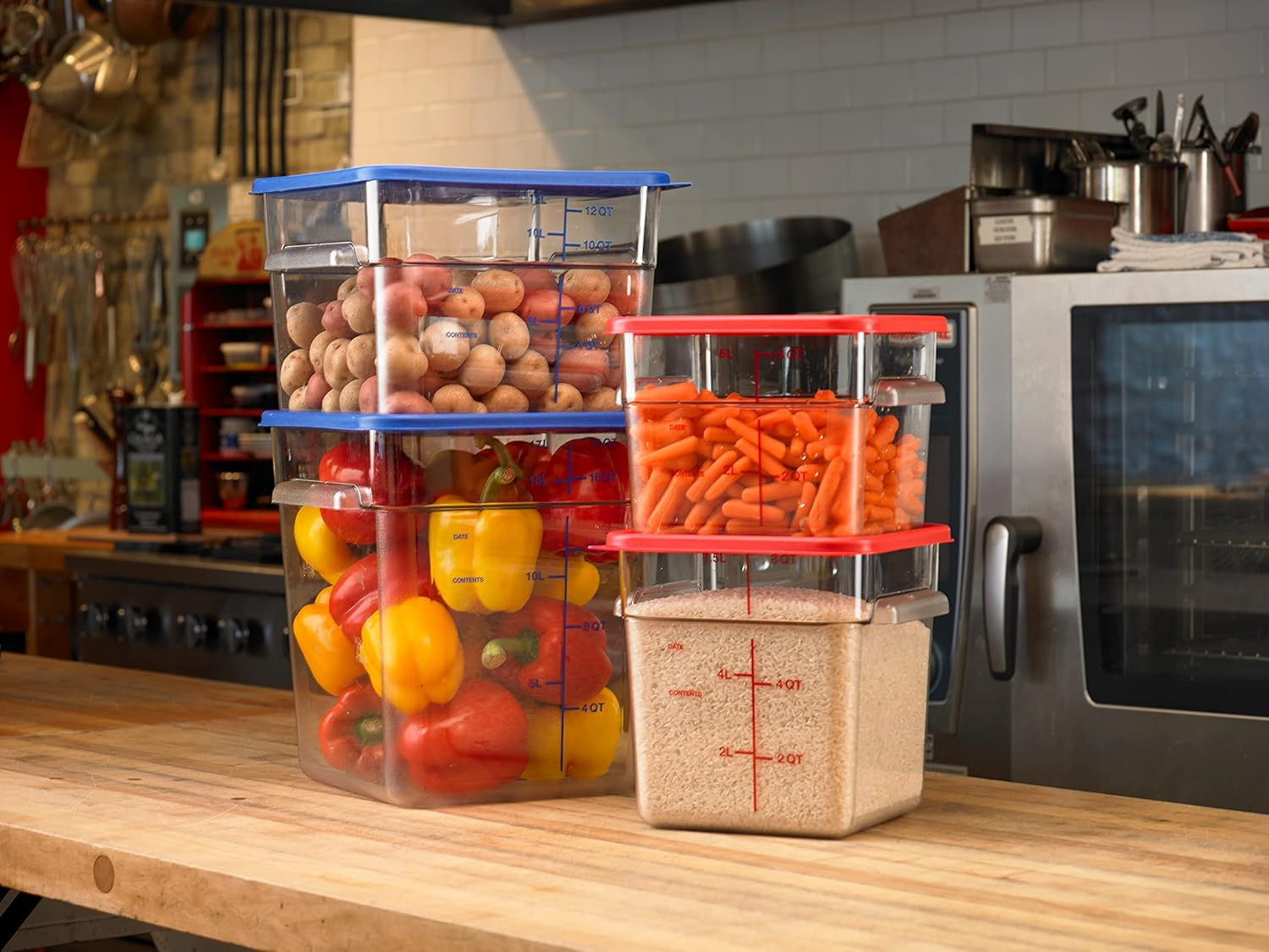 Stackable 12Qt Clear Food Storage Containers – Pack of 3 for Catering & Buffets
