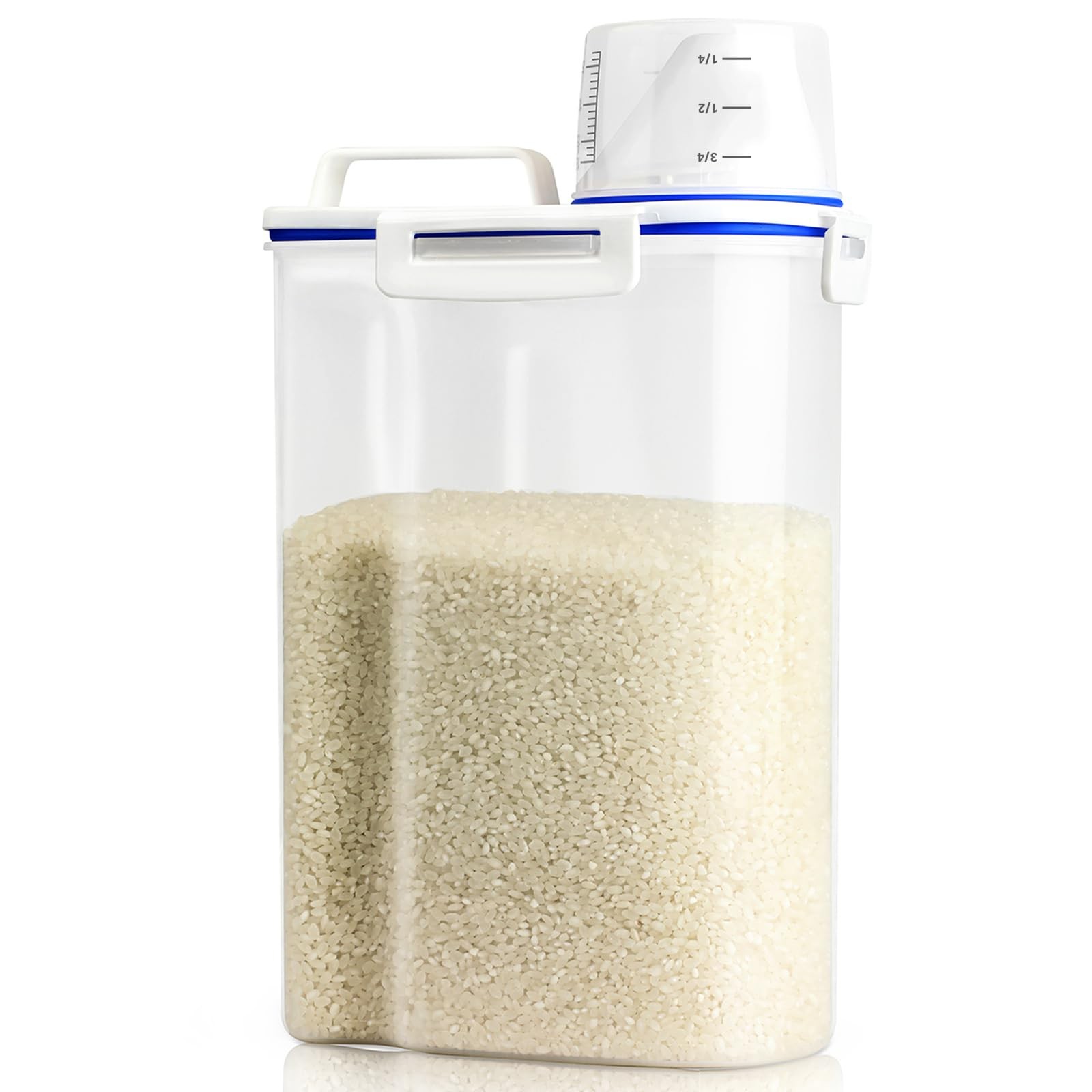 Rice Storage Container, 3 to 5Lbs Dry Food Airtight Container, Pet Dog Cat Fo…