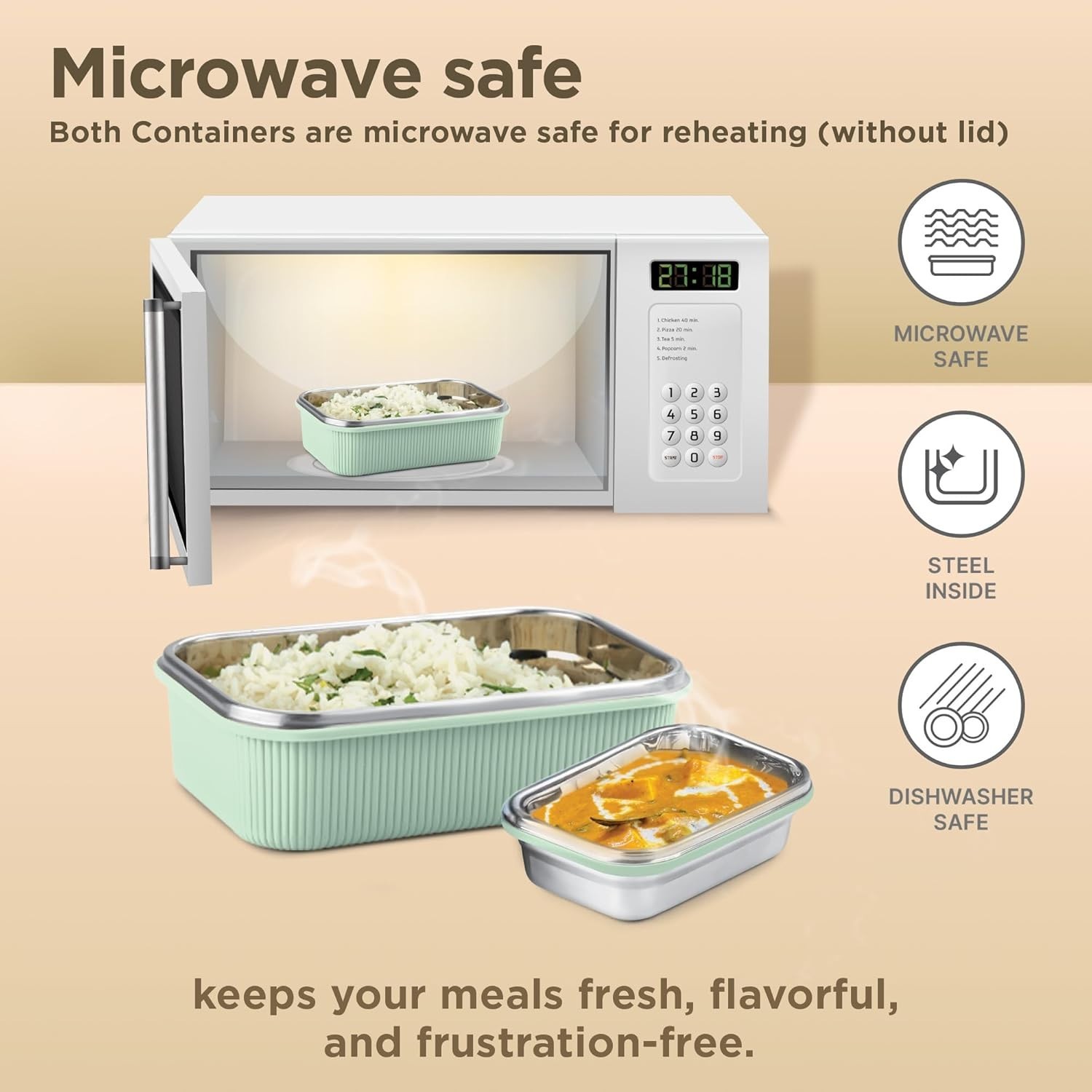 MILTON Cool Touch Epic 800 Stainless Steel Tiffin Set BPA Free Refrigerator Safe
