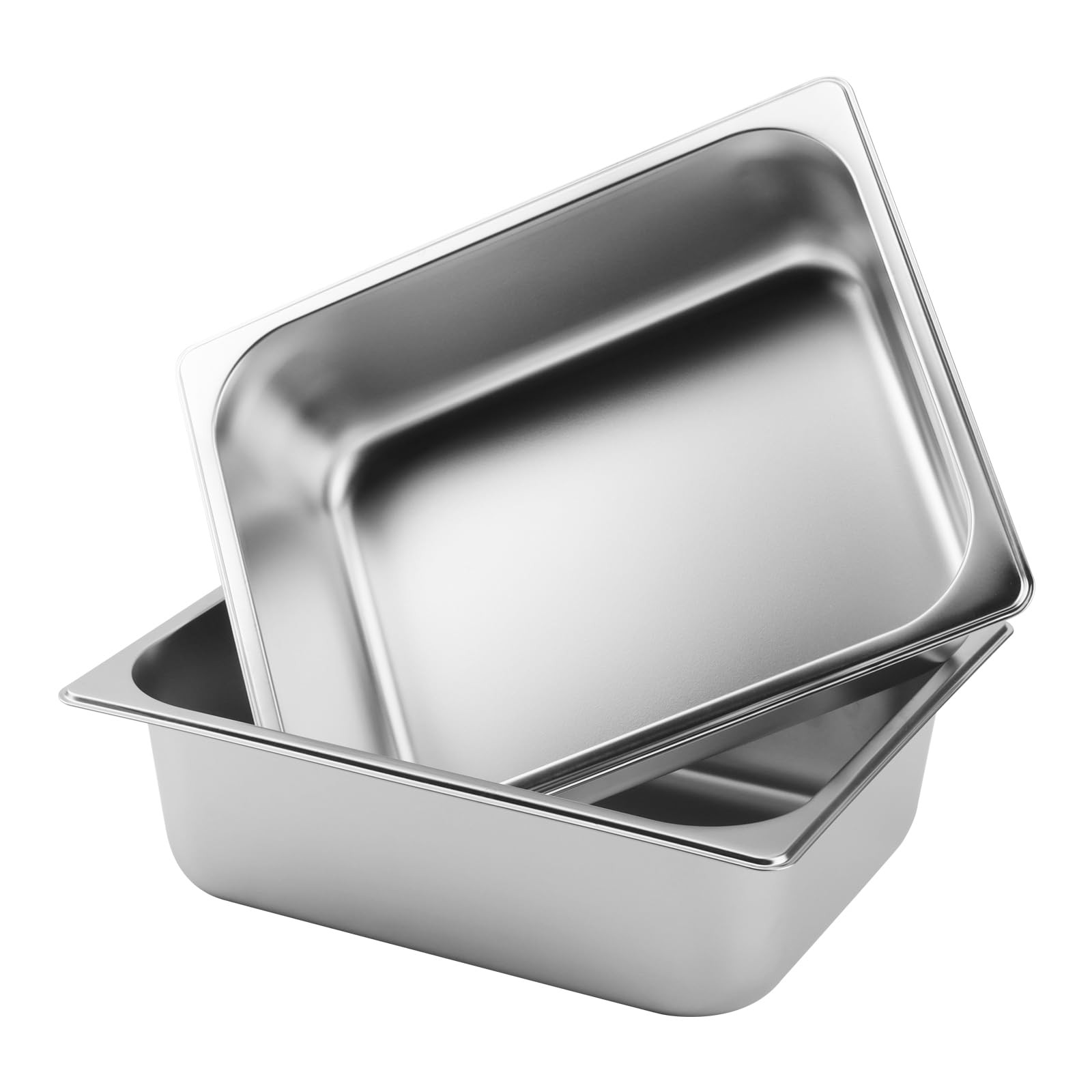 4 PCS 1/2 Size 4 Inch Deep Stainless Steel Steam Hotel Food Pans Anti Jam