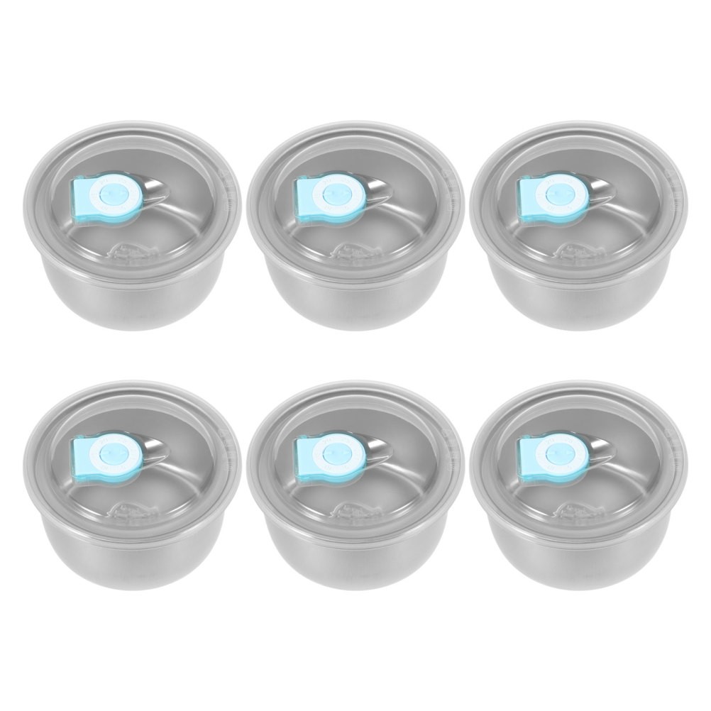 6 Pcs Lunch Box Stainless Steel Freezer Ice Cream Tub Butter Keeper with Lid