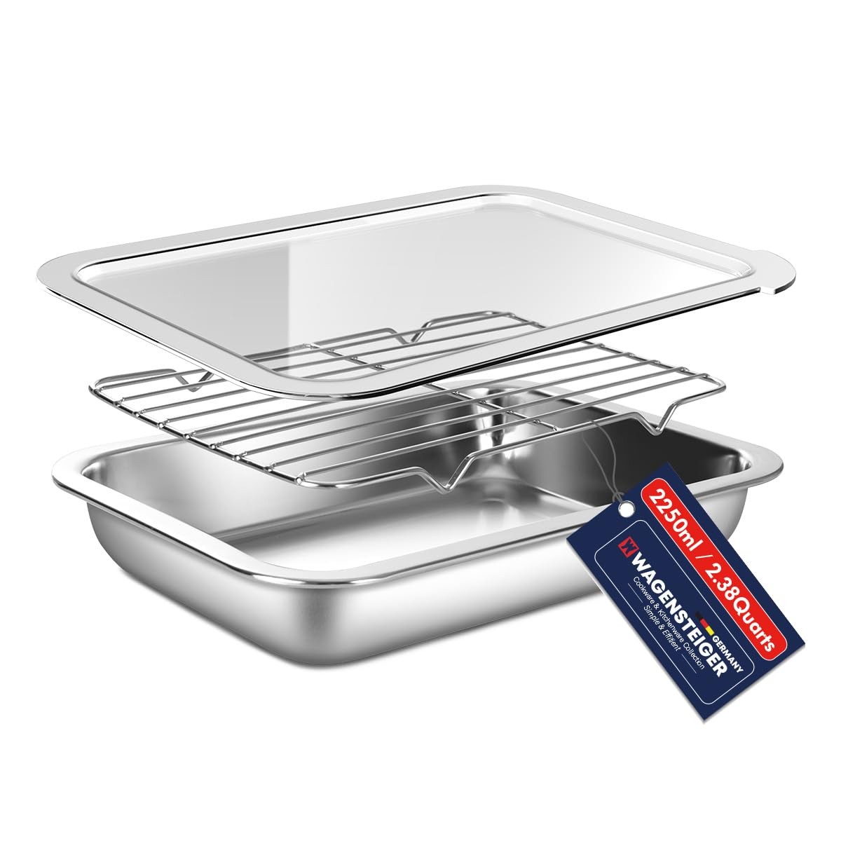 Stainless Steel Food Prep Container Set with Rack & Transparent Lid, Catering…