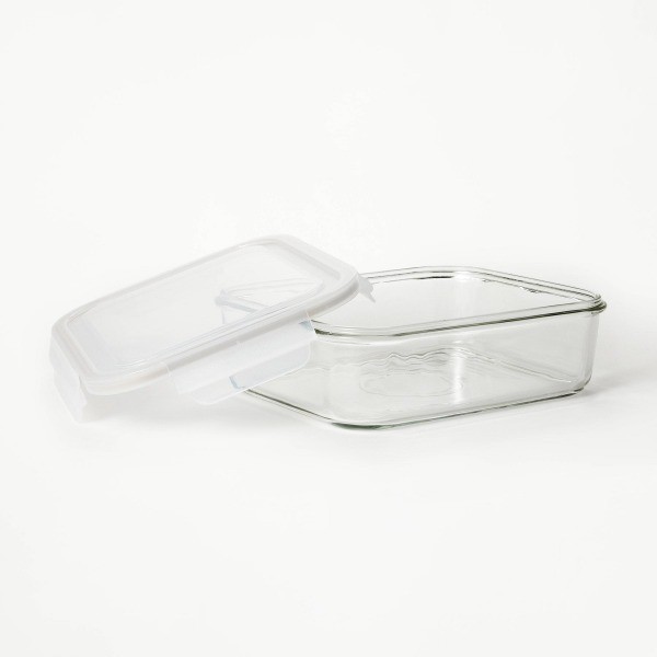 8 Cup Glass Food Storage Container Clear Glass Container with Lid, Dishwasher