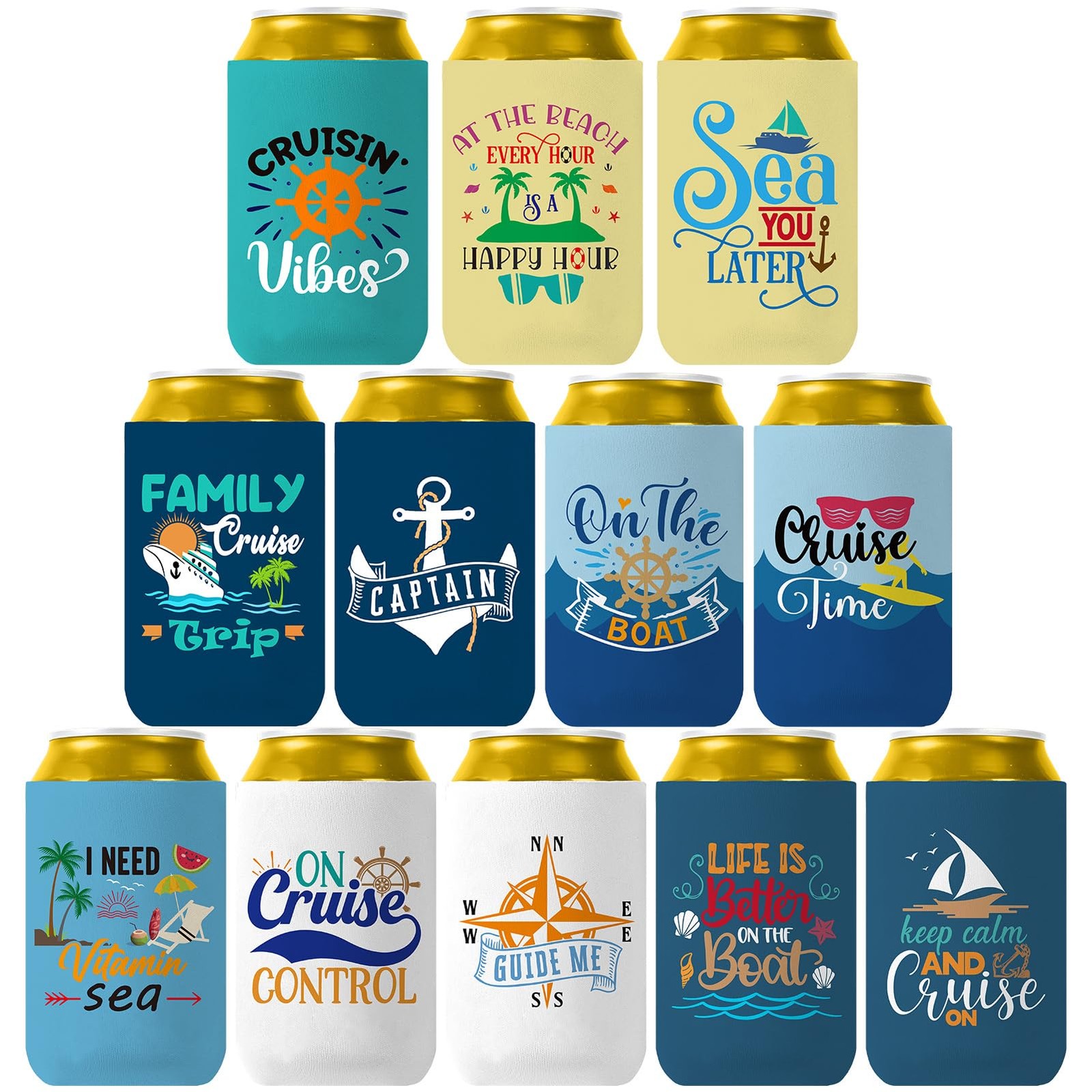 Pop Nordic Cruise Beer Can Cooler – Funny Boating Gifts 12 Packs Neoprene Can