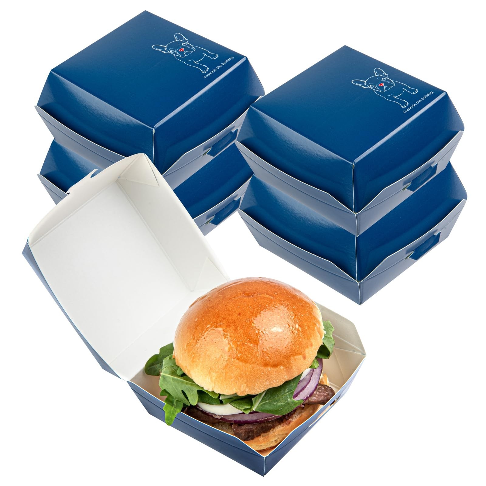 Mini Burger Boxes 2.8″ Clamshell Food Containers – 100 Disposable Hinged Lid Tak