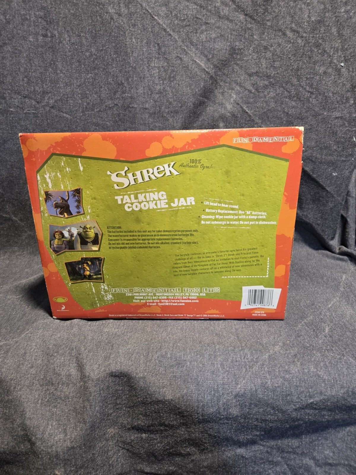 Rare Shrek & Donkey 2004 Talking Cookie Jar 2 Speaker Tested Working Condition