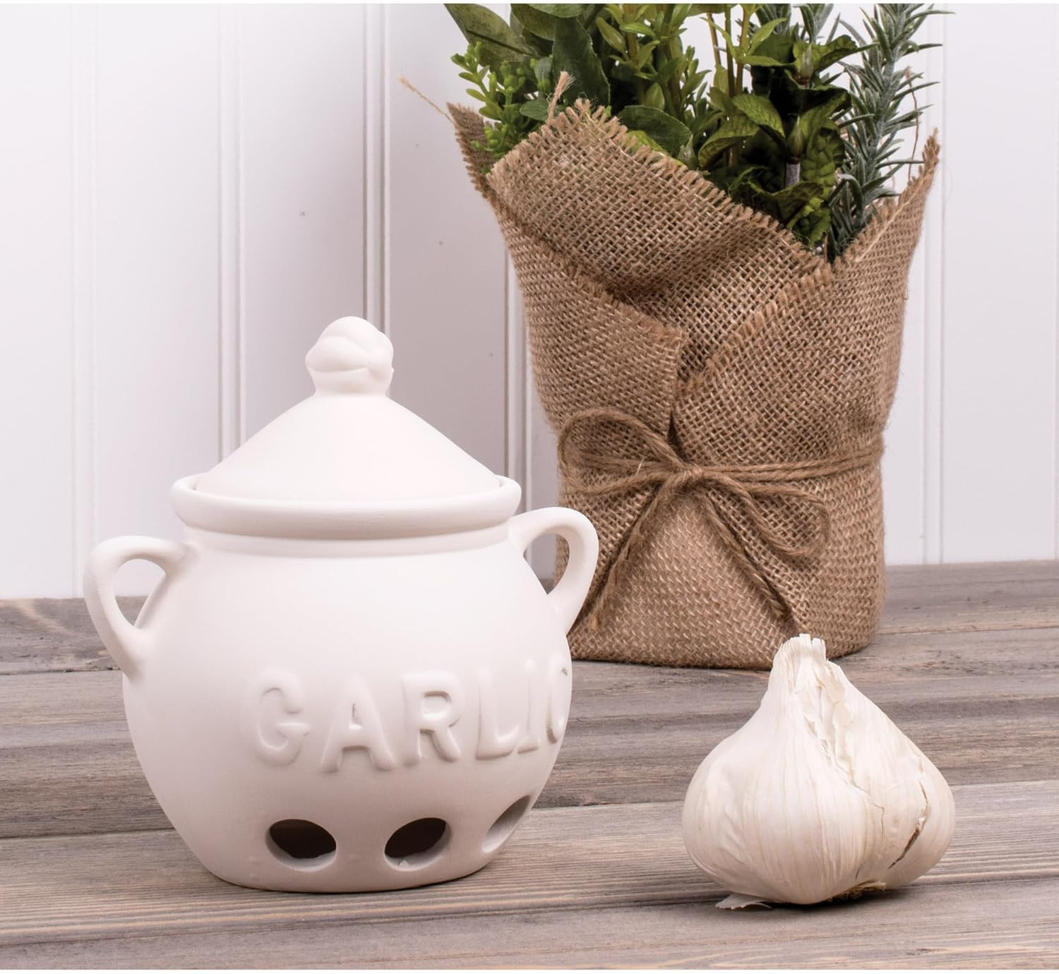 Fantes Garlic Keeper, Unglazed Earthenware Ceramic, the Italian Market Original