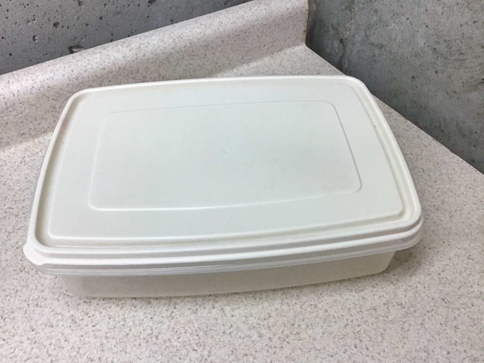 Rubbermaid Servin’ Saver #7 Rectangle 17 Cup Storage Container – Almond Lid