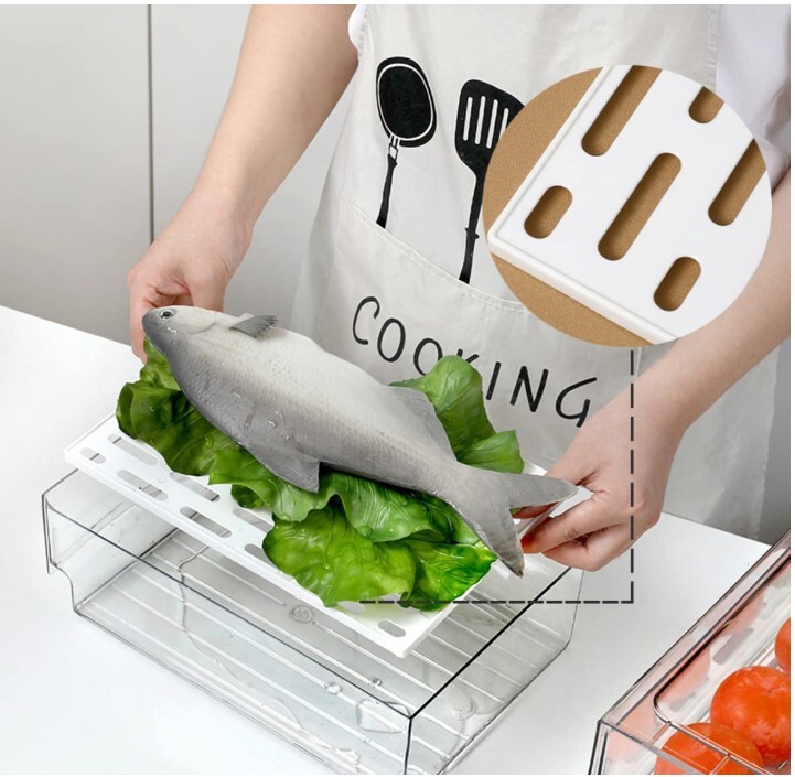 Fridge Organizer Bins – 2 Pack, Clear, Stackable, BPA-Free, 11.8″ x 8.11″ x 4.5″