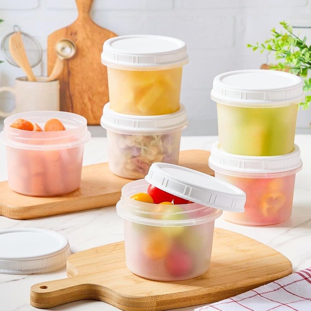 12 Oz Food Storage Containers with Screw Lids, 6-Pack Reusable Small Plastic