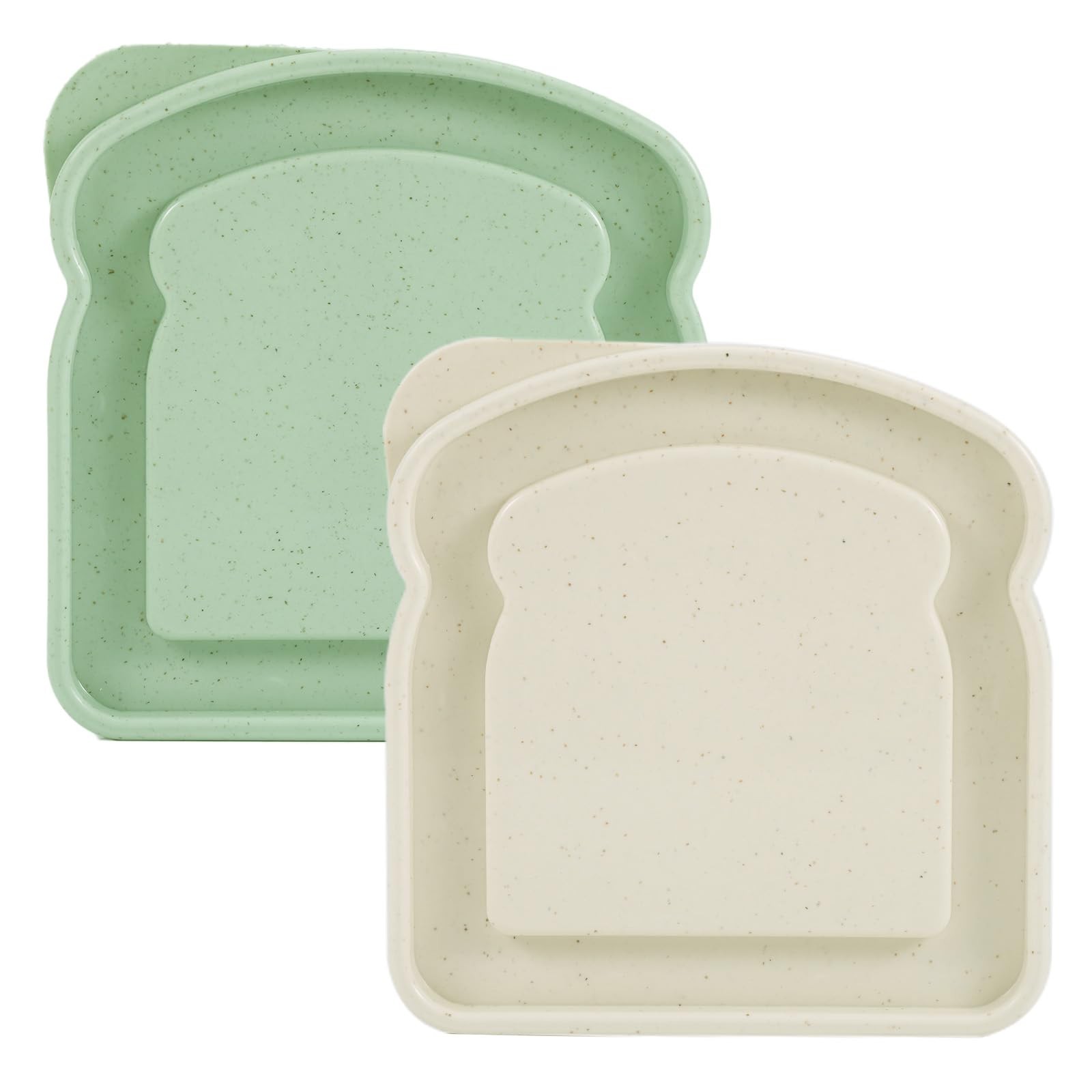 2pcs Sandwich Containers for Lunch Boxes, Reusable Sandwich Holder BPA Bread …