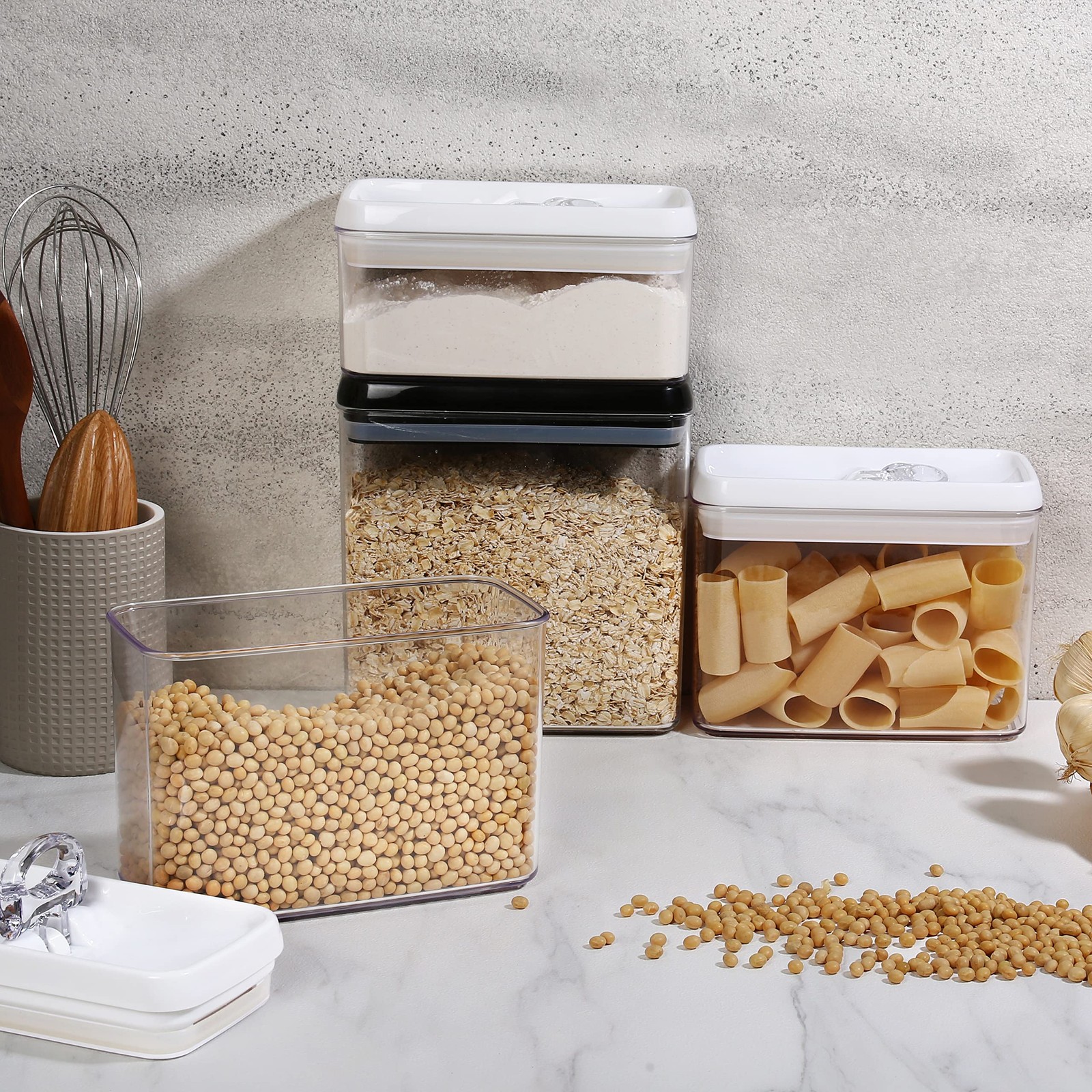 Felli Flip Tite Storage Container with Lid 4” RECTANGULAR Airtight Ring Flip …