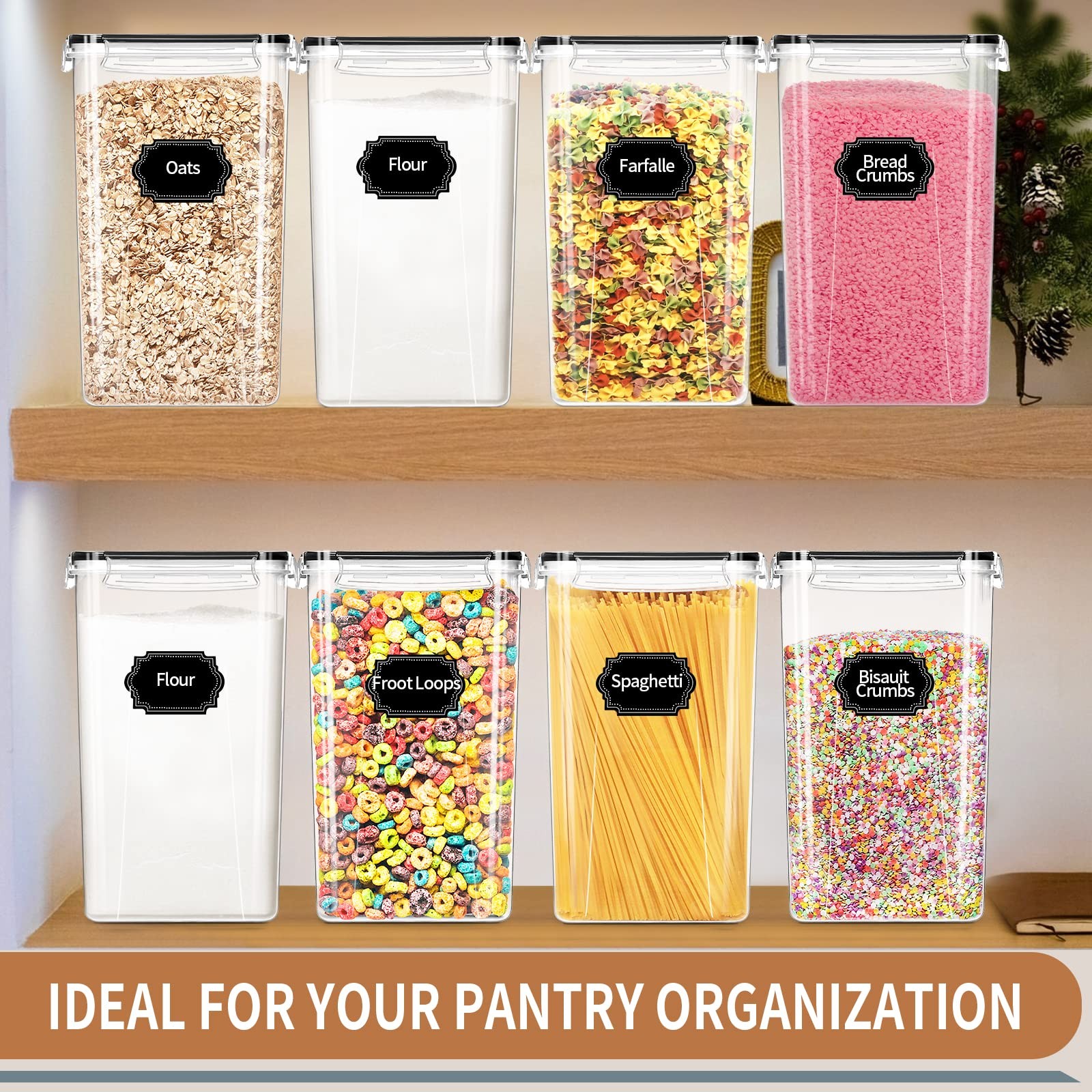 PRAKI Extra Large Tall Airtight Food Storage Containers 6.5L / 220oz, BPA Fre…