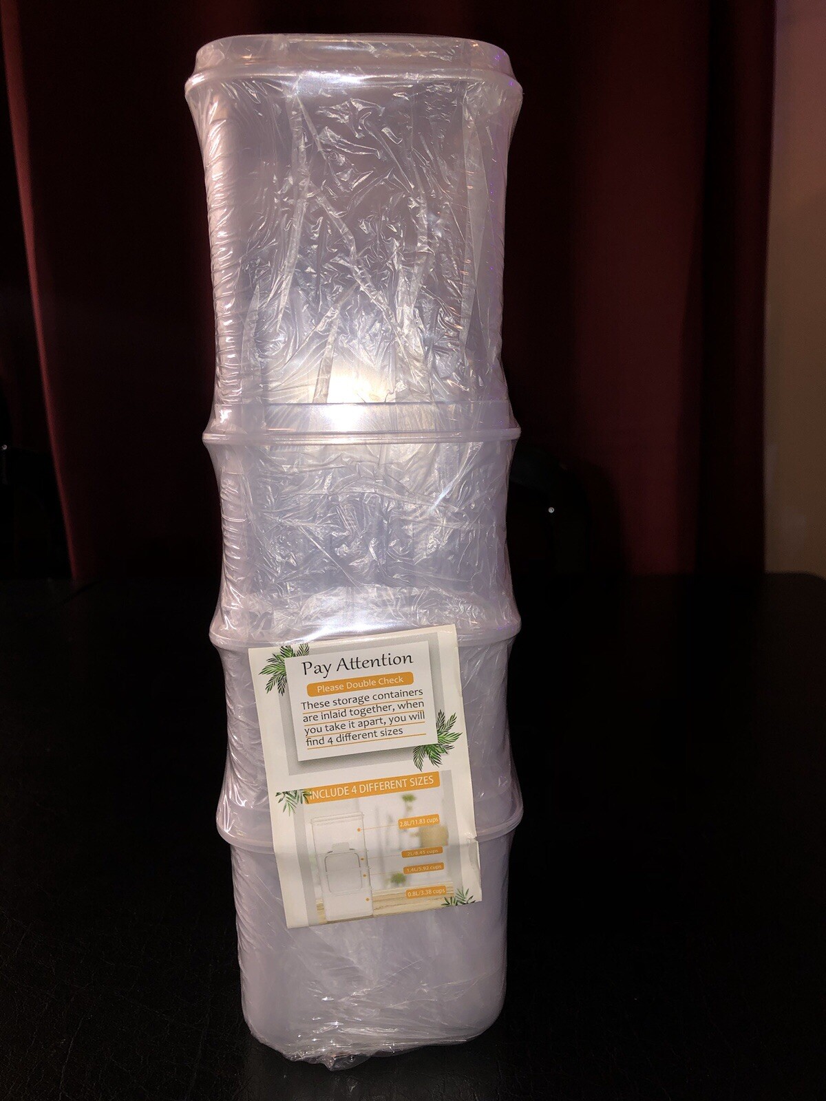 PRAKI Airtight Food Storage Containers Set with Lids – 4 PCS – Unopened