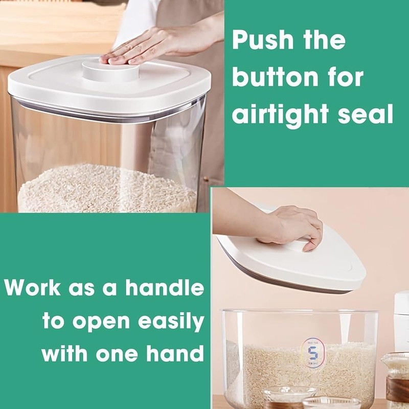 Airtight Rice Storage Container Food Storage Organizer Rice Flour Cereal Beans
