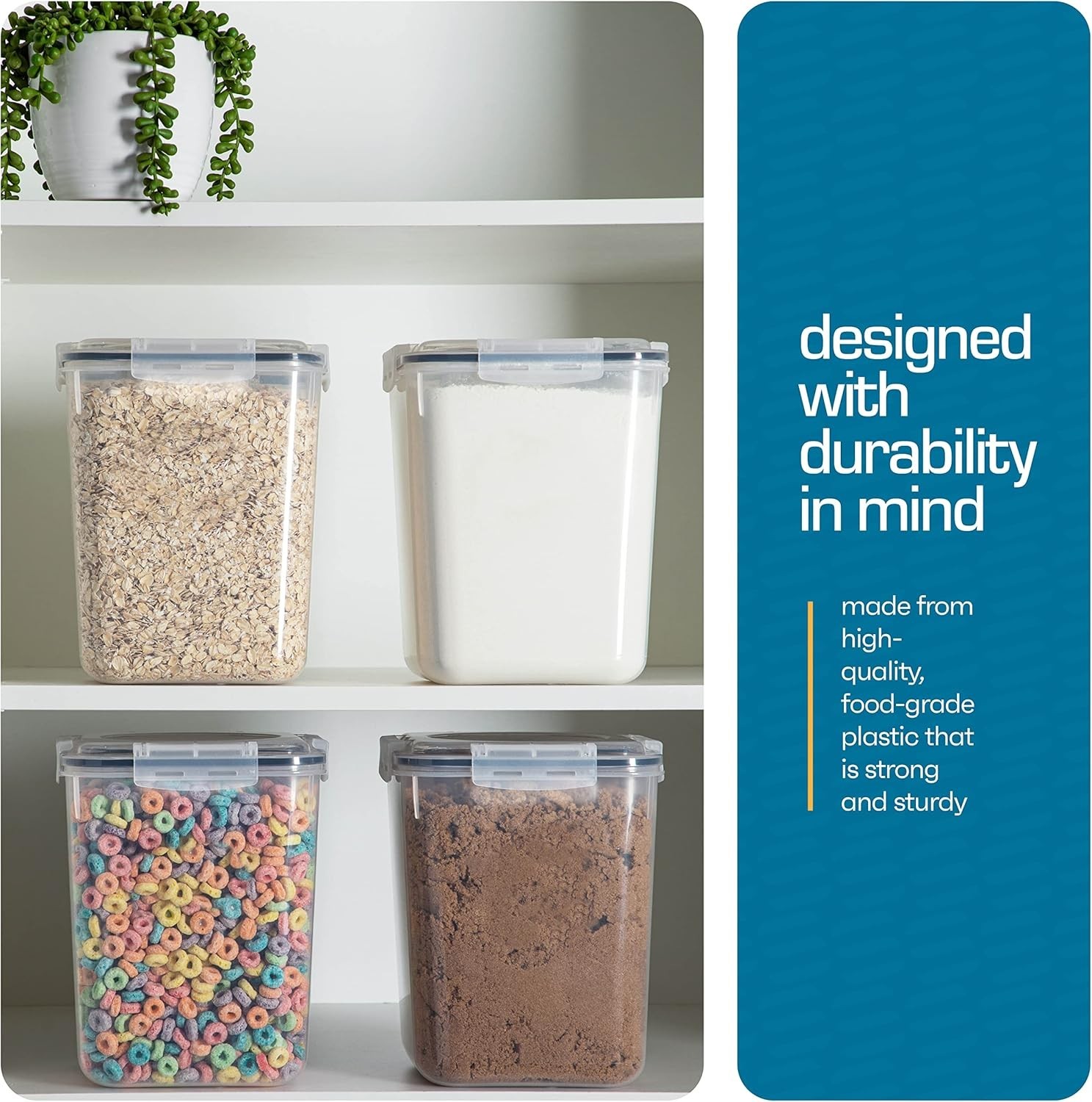 5.3L/4pk Flour Sugar Storage Containers Great Rice Canisters Sets For New
