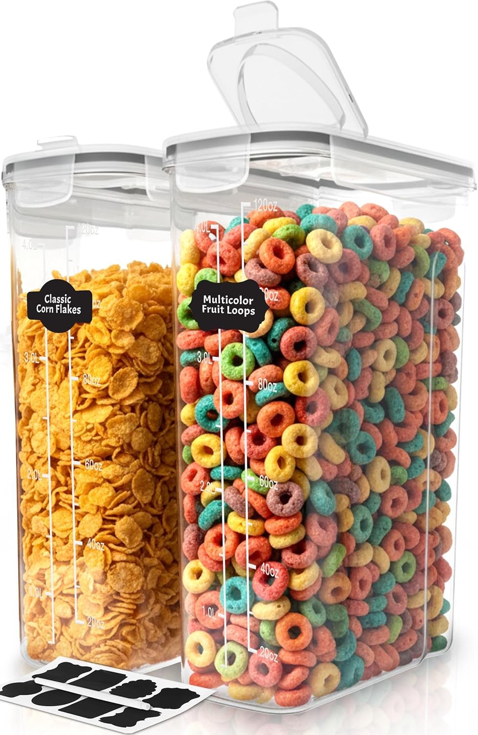 Cereal Containers Storage Set – 2 Pack 4L(135.2 oz) Airtight Food Storage