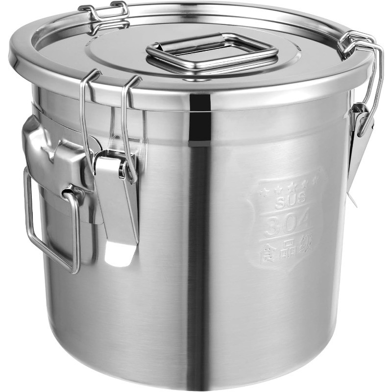12L/3.2 Gal Stainless Steel Airtight Food Storage Canister, 304 Stainless Steel