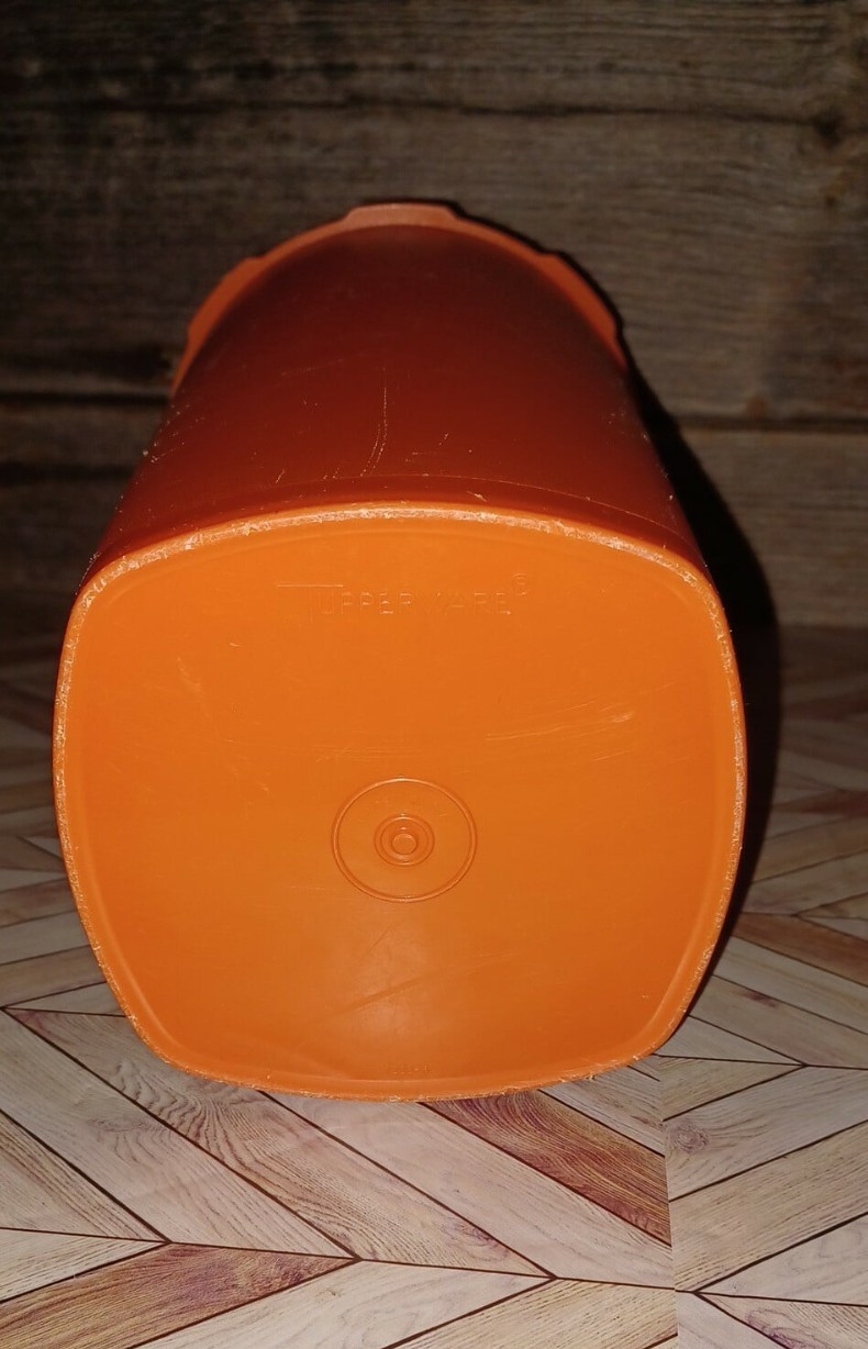 Vintage Large Orange Tupperware Canister Storage Container With Lid 1222-6