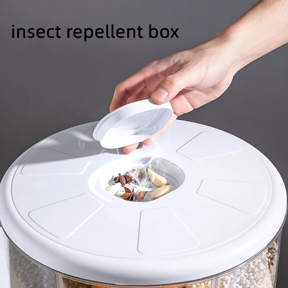 NOGUERA Dry Food 360 Storage Dispenser Container Cereal Rice Grain 6 compartment
