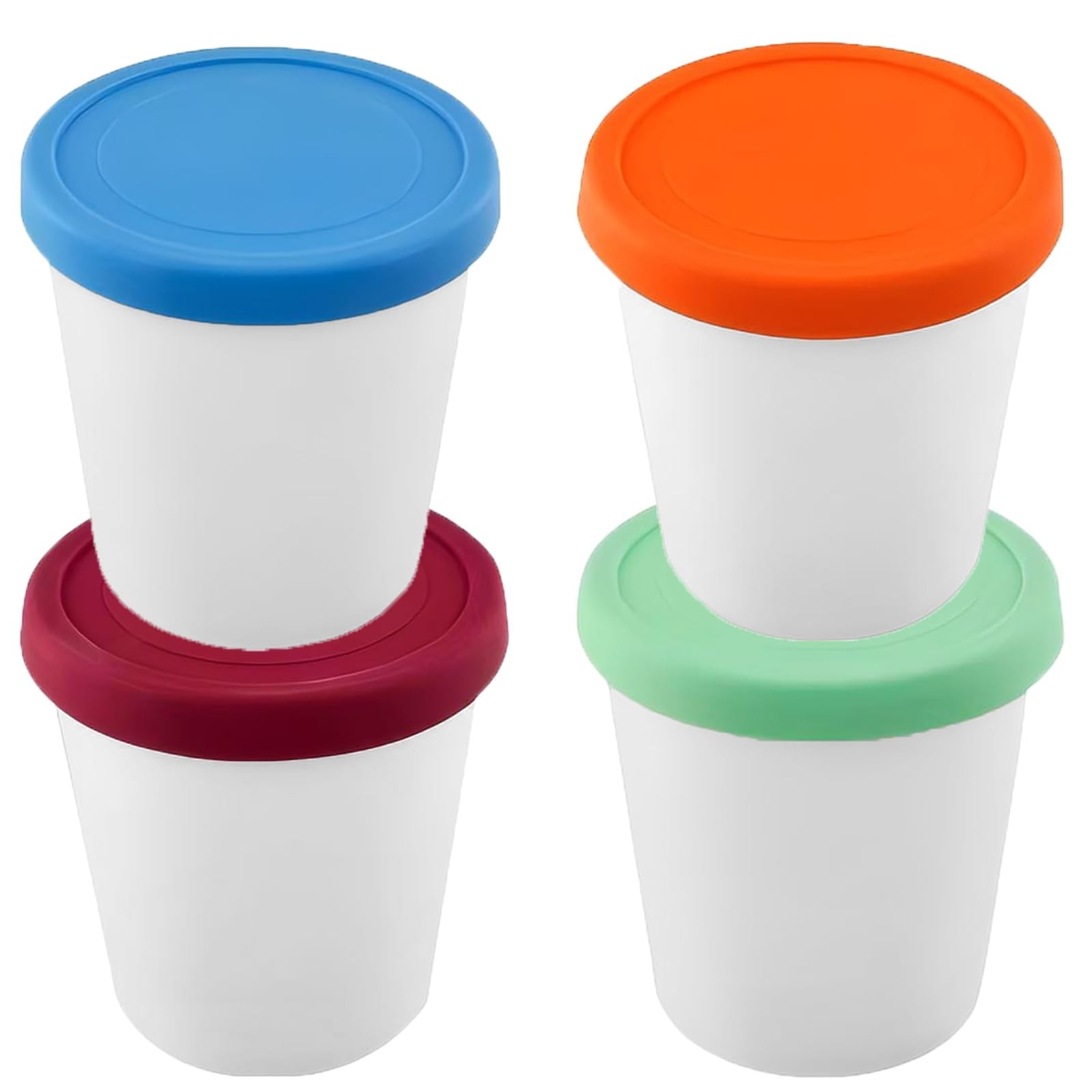 32 Oz Ice Cream Containers for Homemade Ice Cream Containers with Silicone Li…