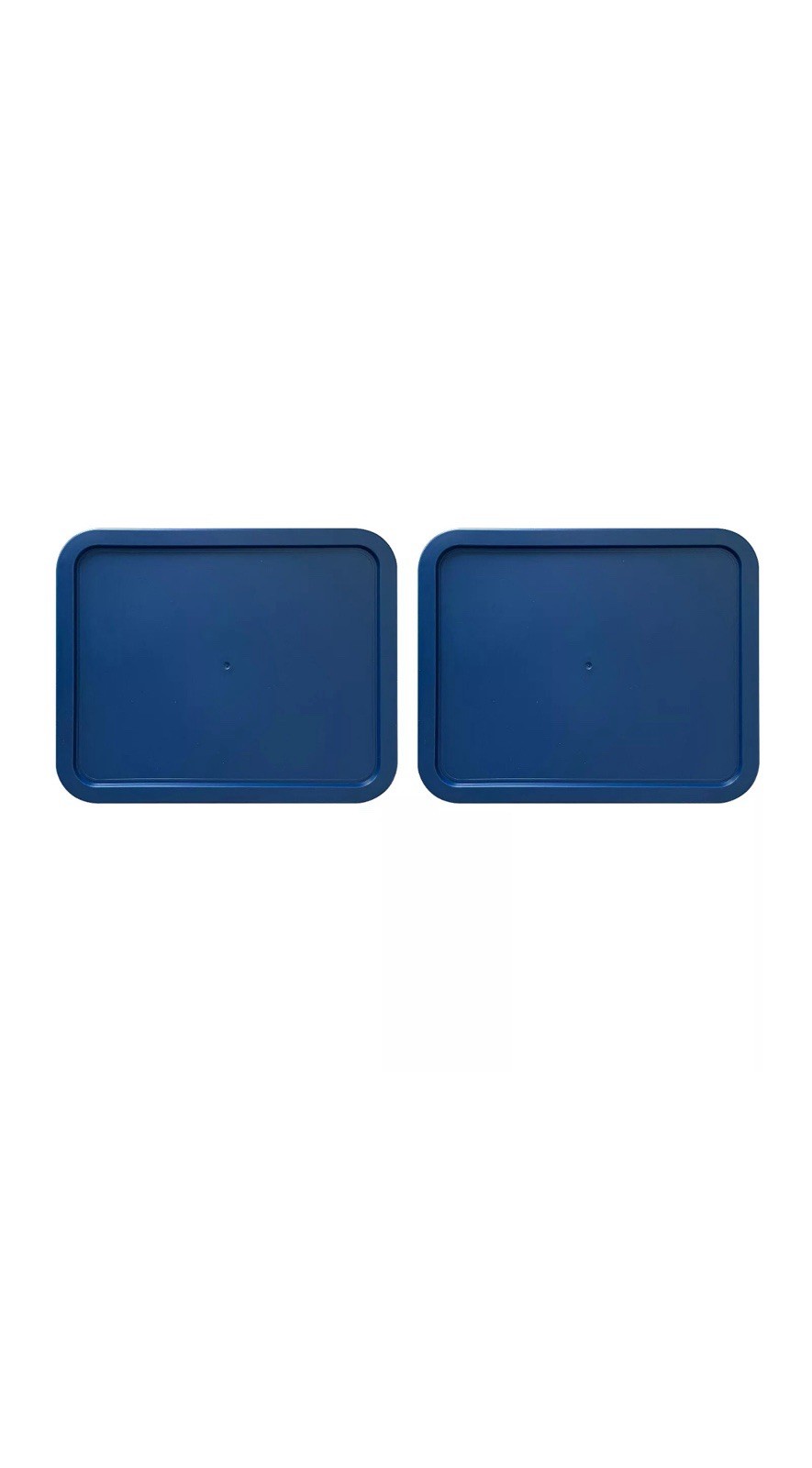 Pyrex 7210-PC Navy Blue Rectangle Food Storage Replacement Lid Cover (2-Pack)