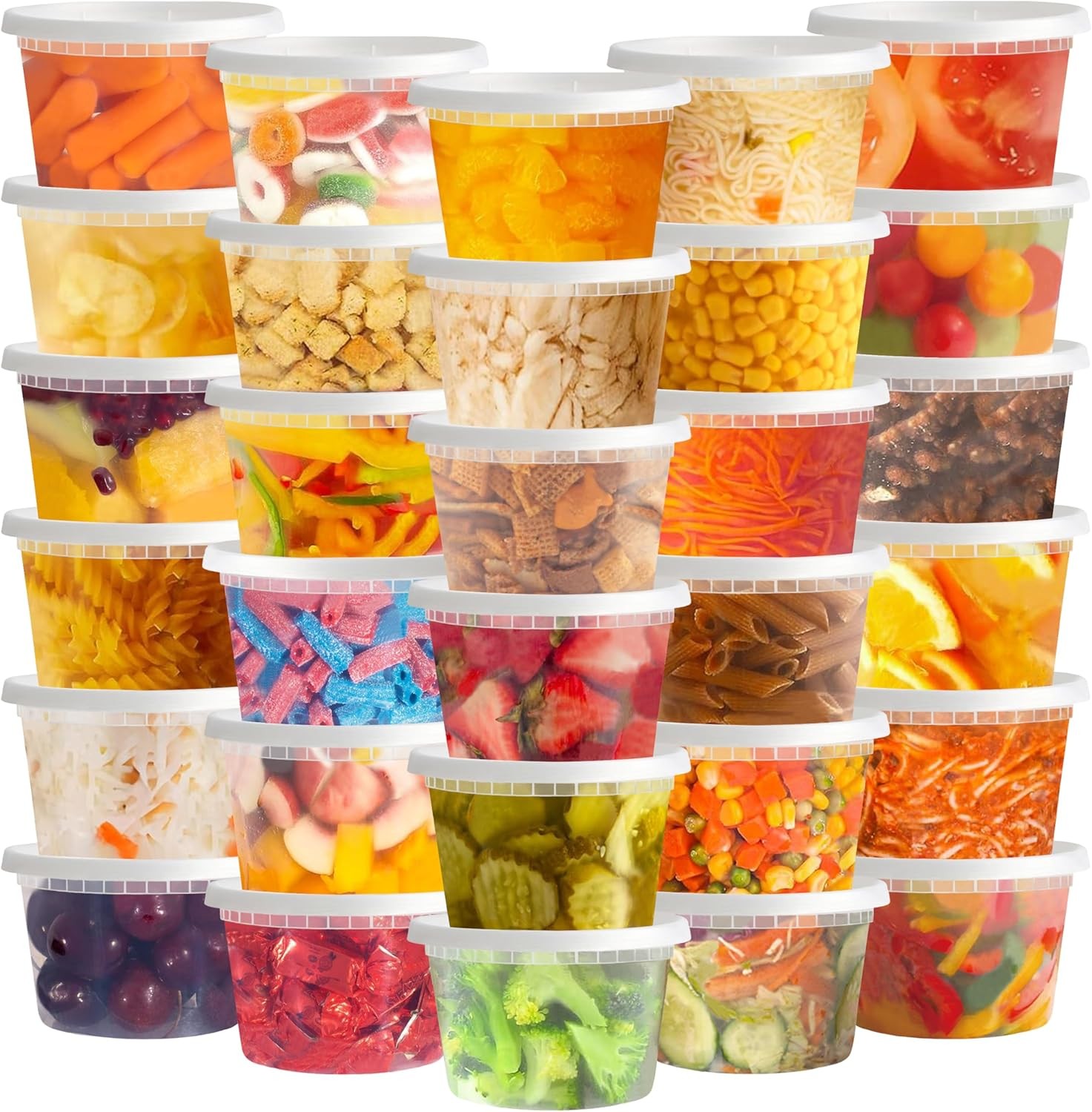50 Sets 16 Oz Plastic Deli Containers with Lids – Food Storage Containers