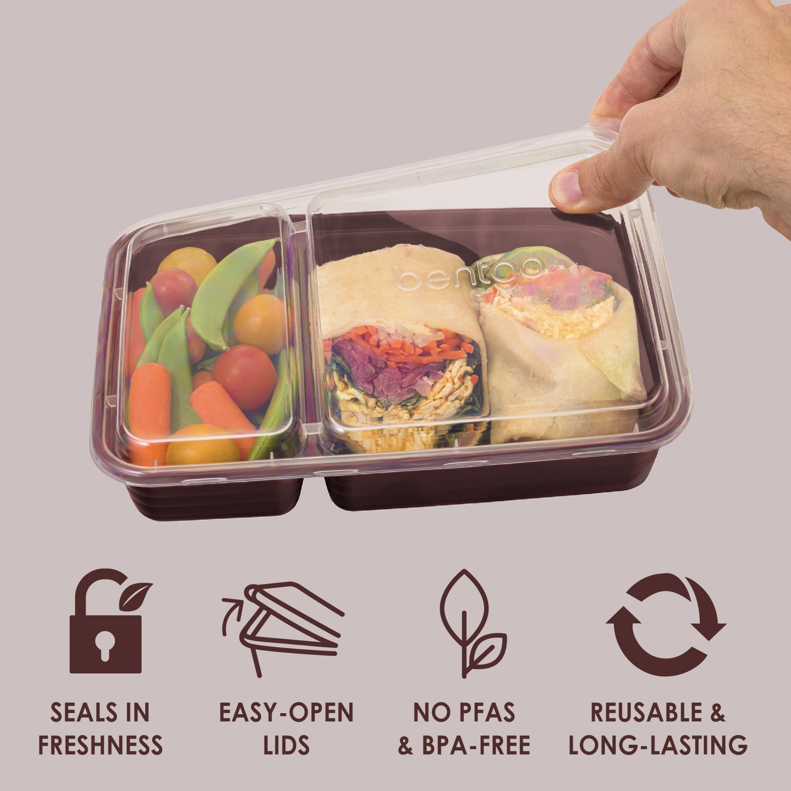 Prep – 20-Piece 2-Compartment Reusable Meal Prep Containers with Lids, PFAS &…