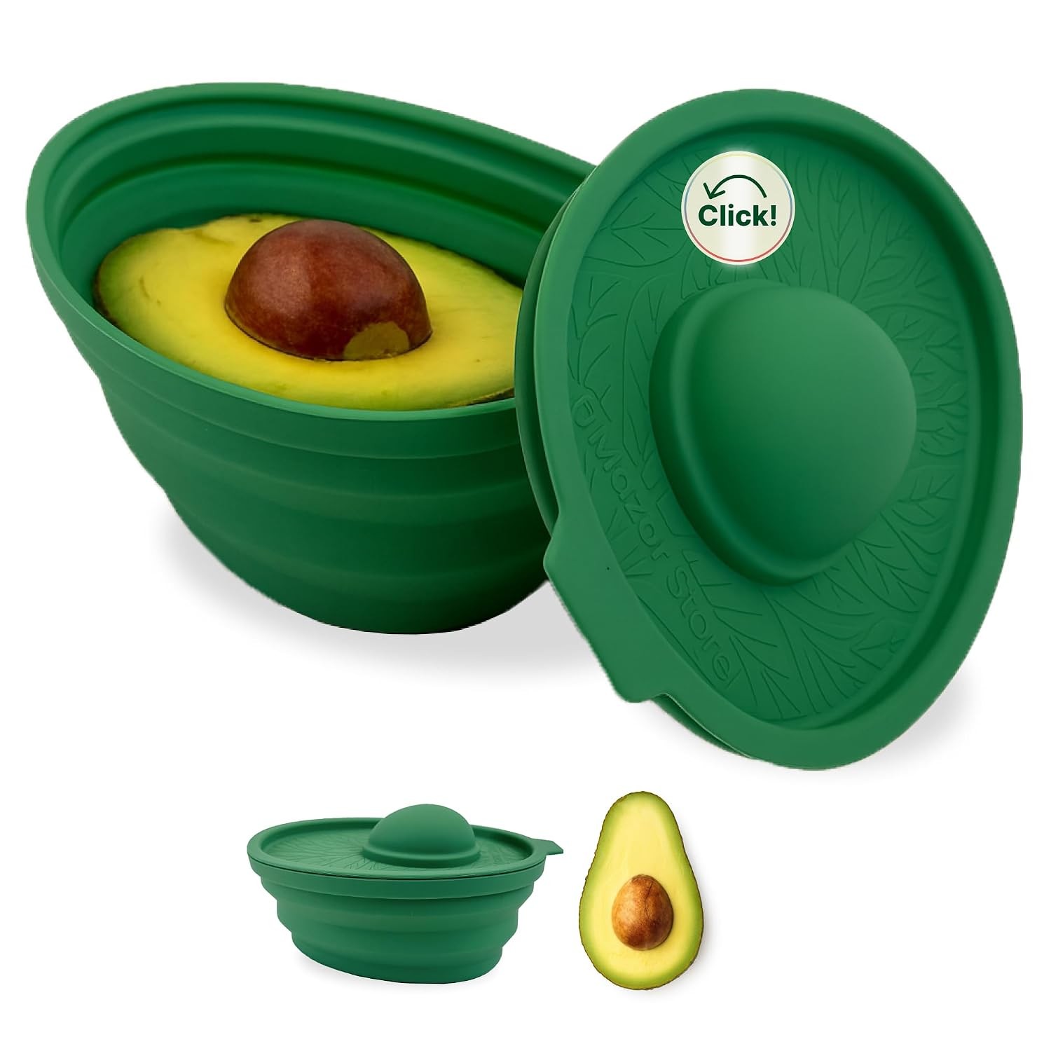 Collapsible Avocado Keeper with Lid Reusable Food Storage Container Avocado