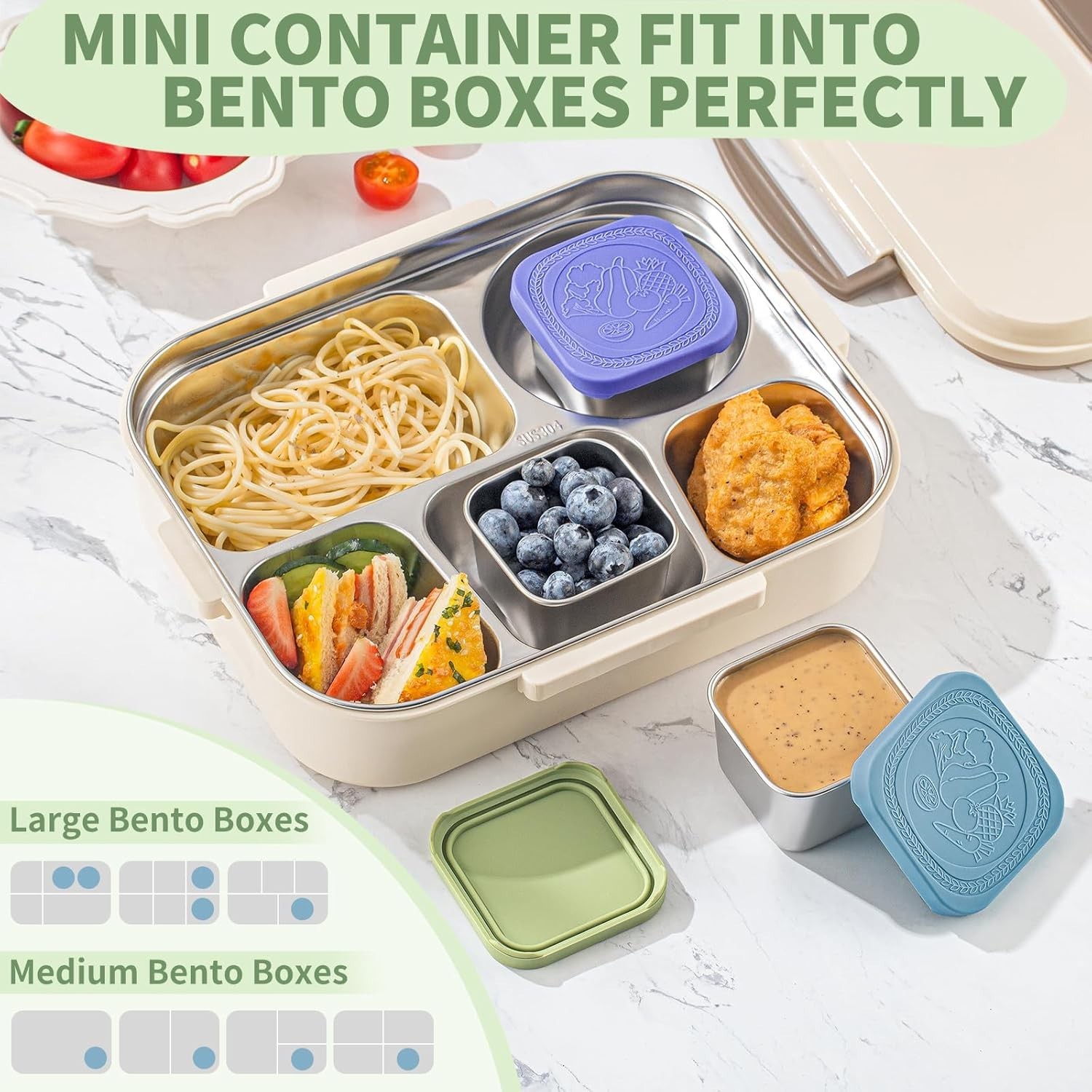 6 Oz Stainless Steel Snack Containers for Kids – 6 Pack Metal Food Containers…