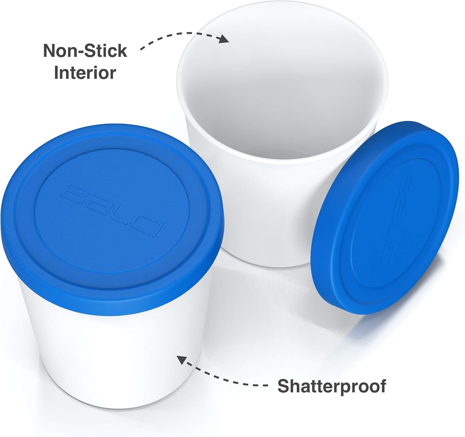 BPA-Free Ice Cream Tubs – 2 Pack 1 Quart Containers for Safe Freezer Storage