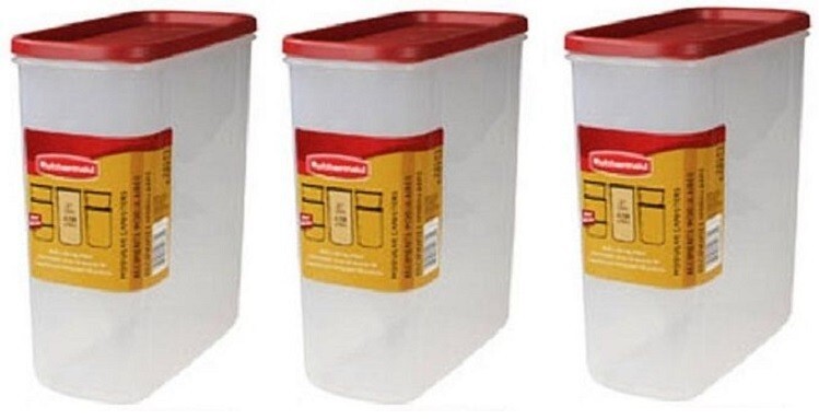 Rubbermaid 2168228 Racer Red 21 Cup Dry Food Storage Containers – Pack of 3