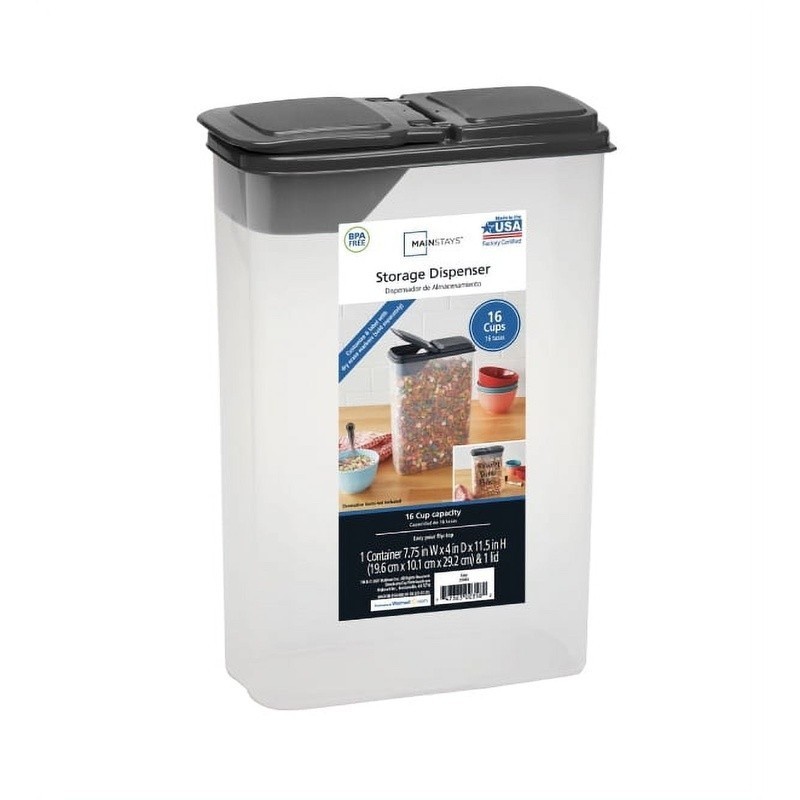 Cereal Dispenser Storage Container Bag-In Design Easy Grip Clear Plastic 4Qt New