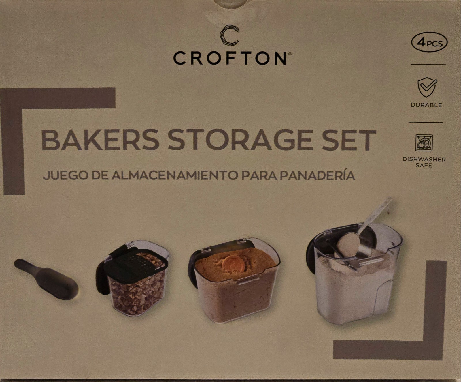 Crofton ProKeeper 4pc Airtight Food Storage Container Set w/ Scoop & Terracotta