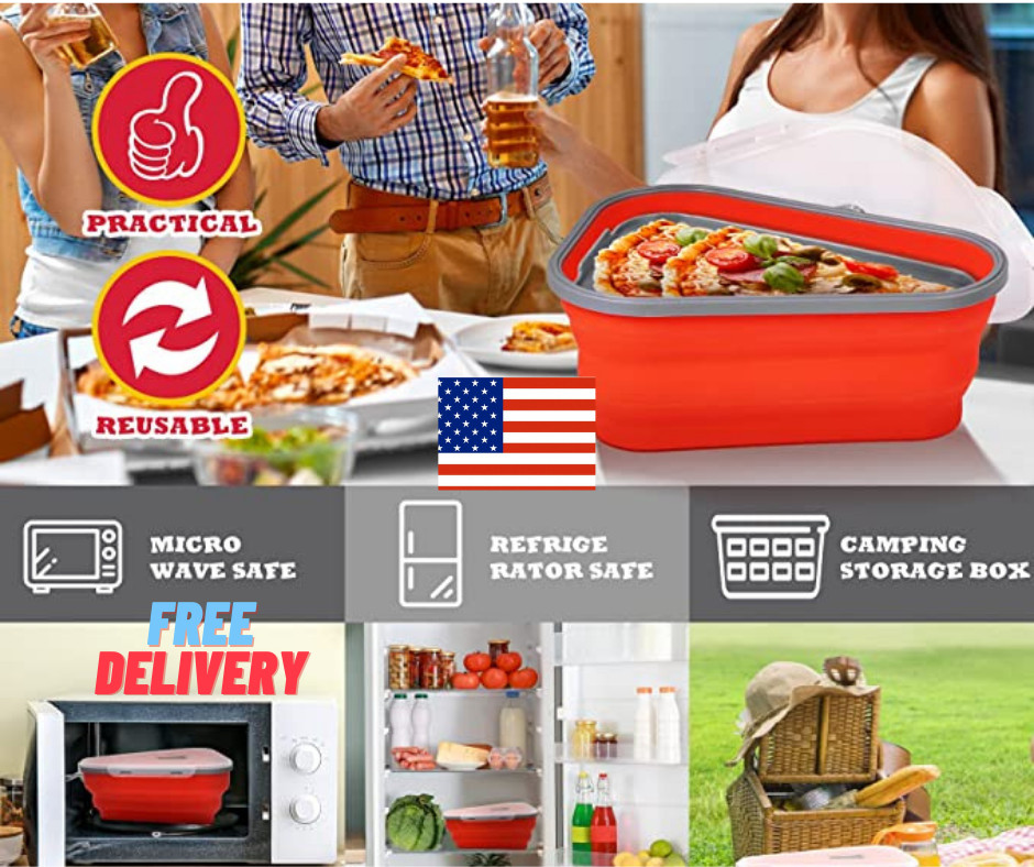 Pizza Storage Container Expandable,Pizza Container with 5 Microwavable…