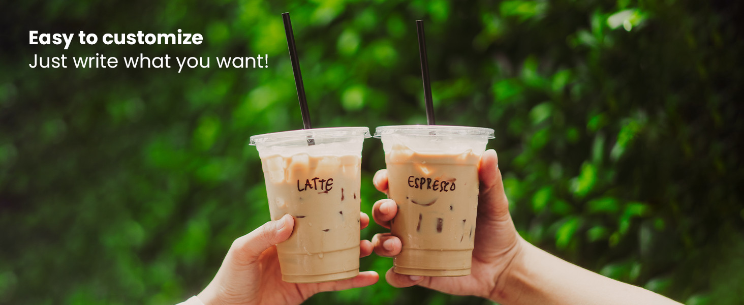 100 Pack 32 oz Clear Plastic Cups with Strawless Sip Lids, Disposable Plastic