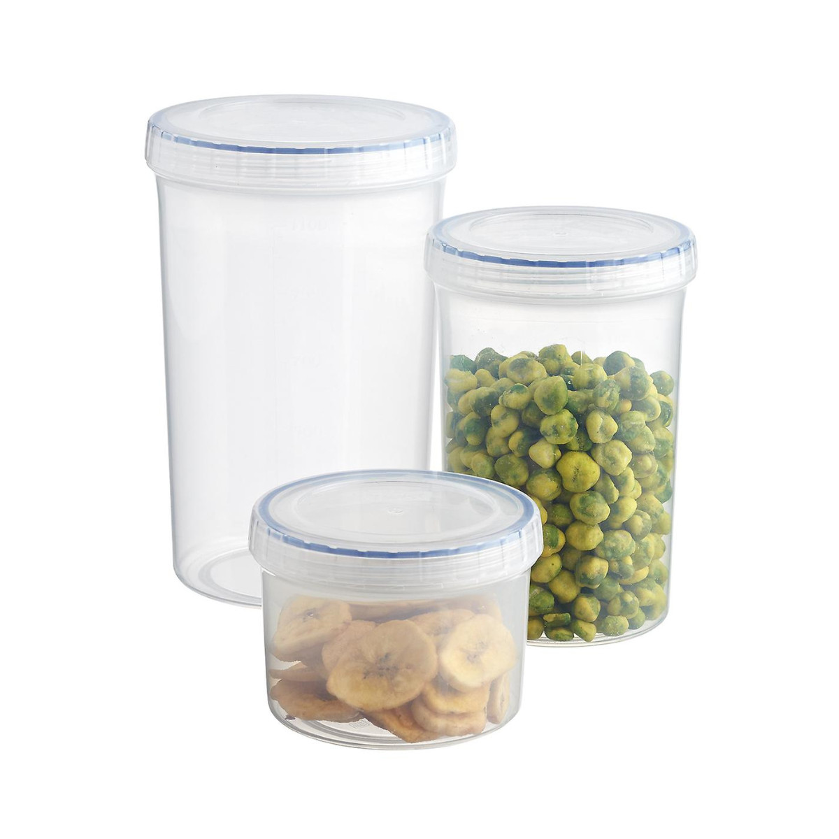 Set of 3, Lustroware Airtight Food Storage Container Set with Screw Top Lid
