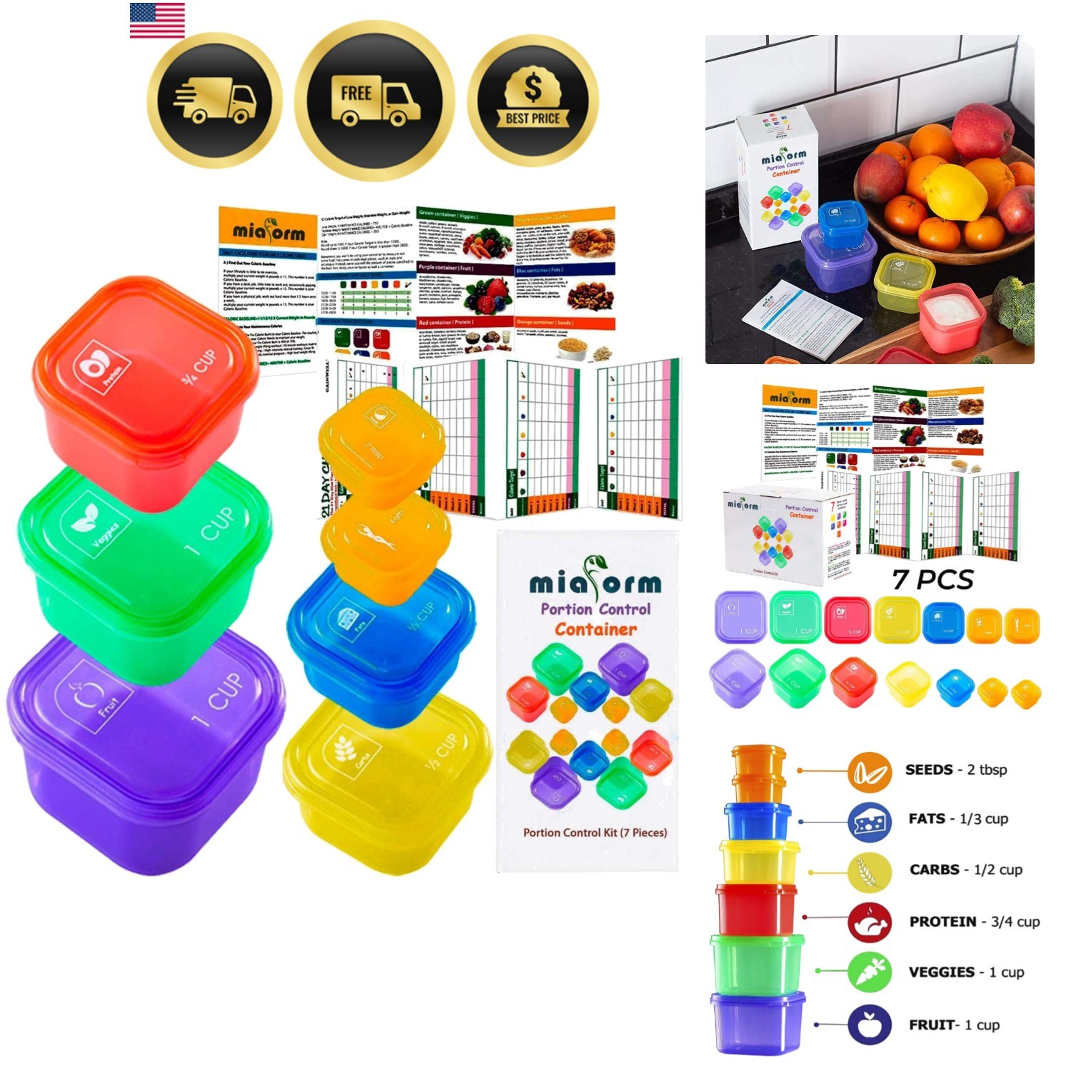 Portion Control Container and Food Plan – 21 Day Portion Control Container Ki…