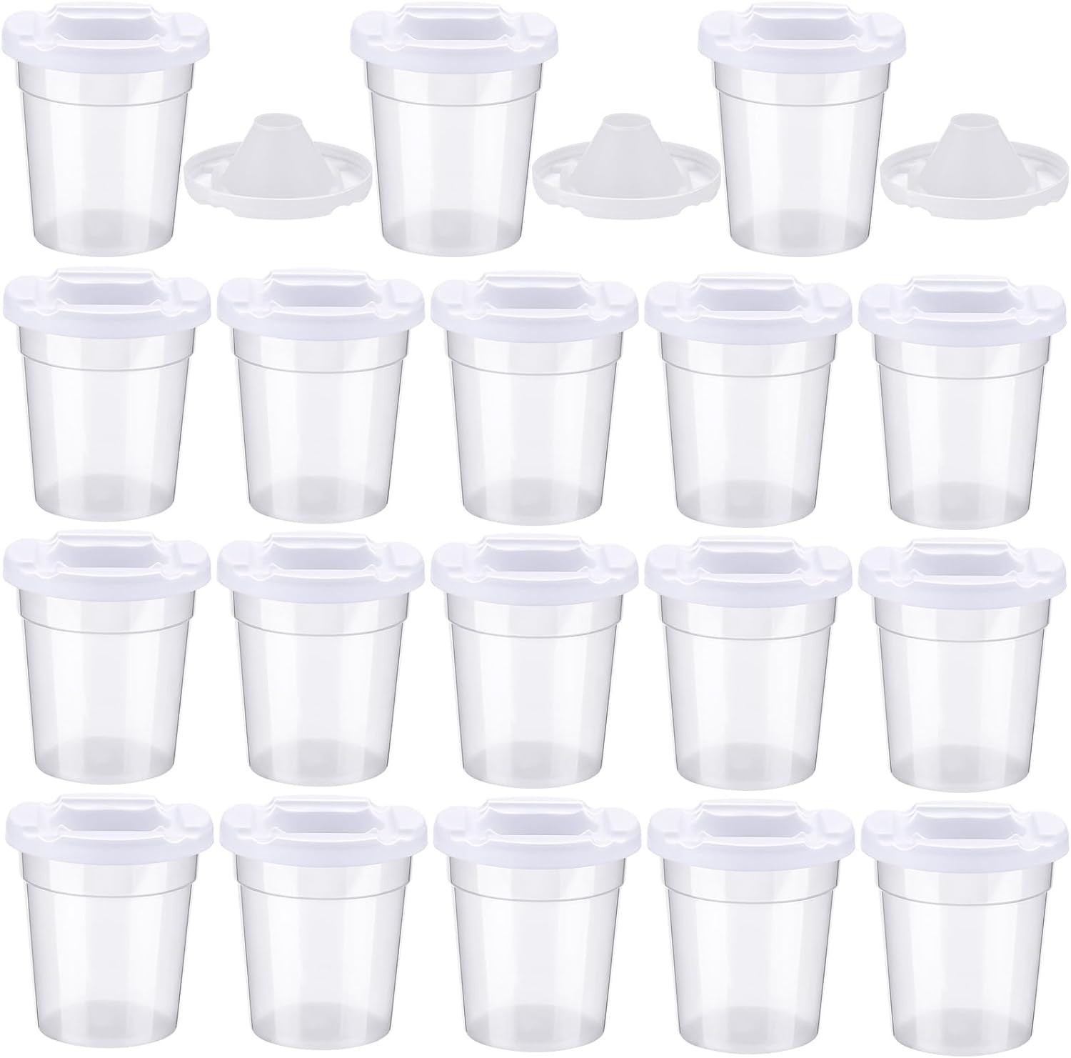 12 Packs No Spill Paint Cups with Lids for Kids Reusable Spill Proof Paint Cups