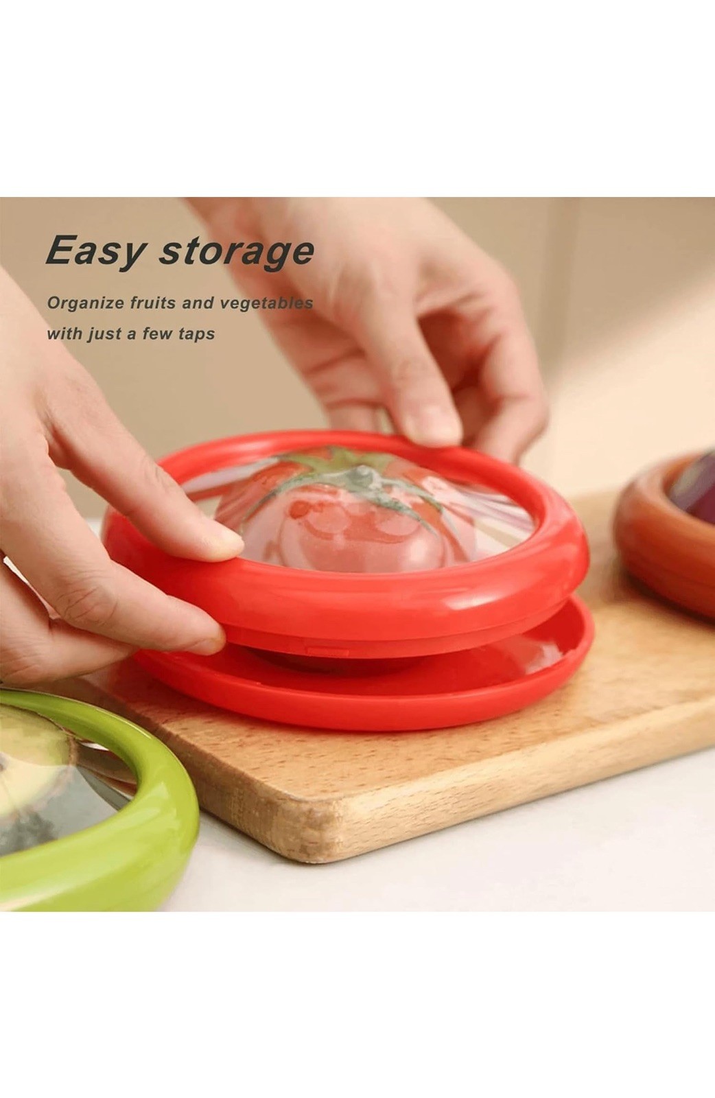 4 PCS FRUIT, VEGETABLE SILICONE SHAPED FOOD STORAGE CONTAINERS SET.