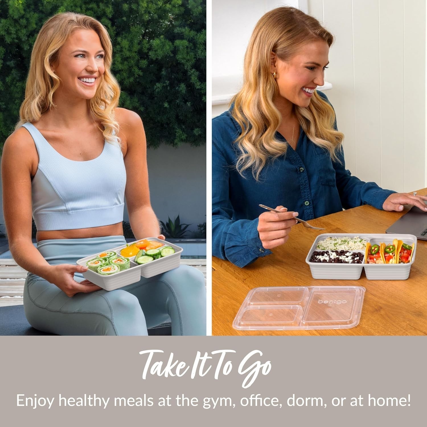 20-Piece Food-Safe Plastic Meal Prep Containers Set Reusable Microwave Freeze…