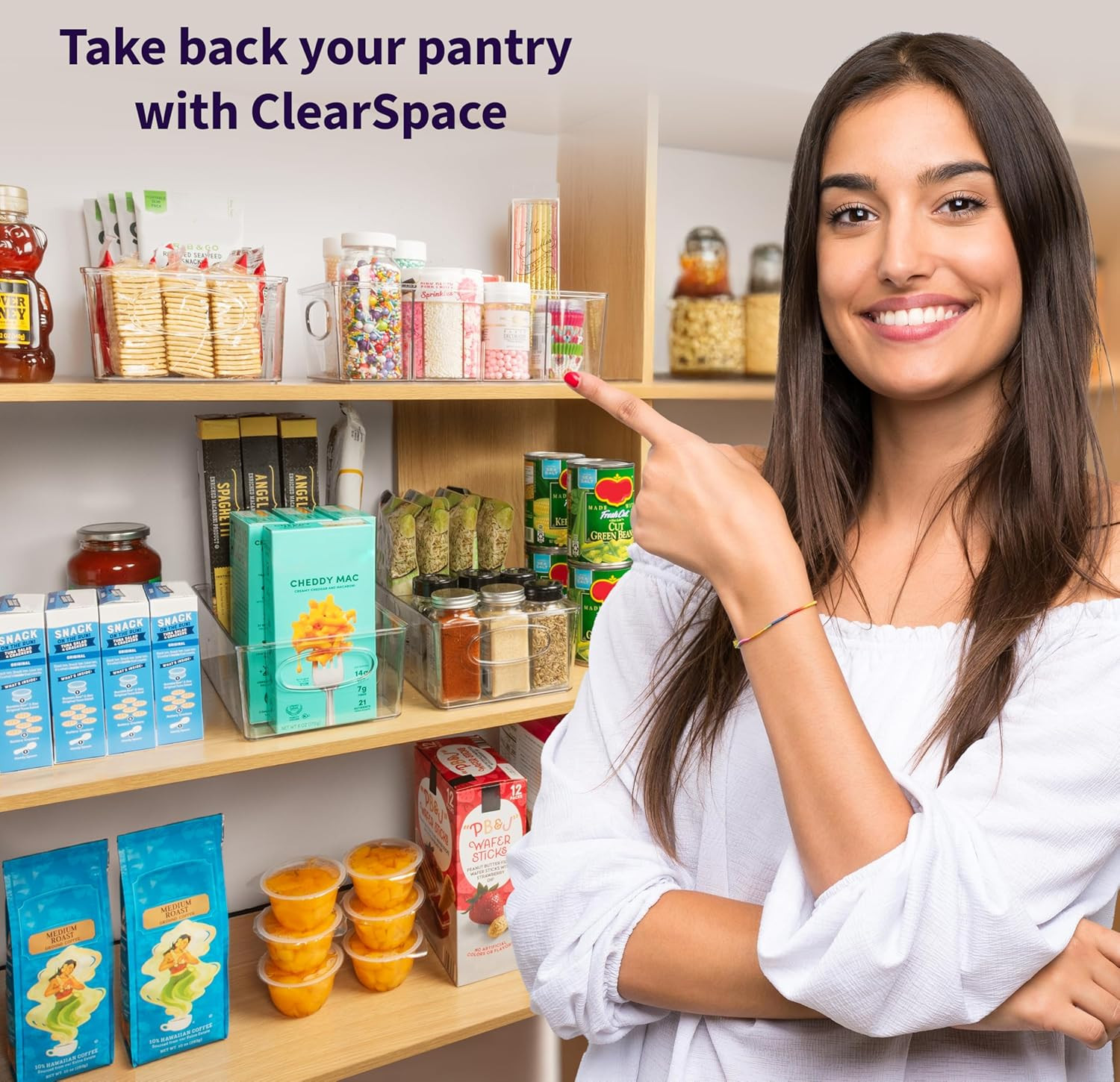 Plastic Pantry Organization and Storage Bins with Removable Dividers – Perfect K